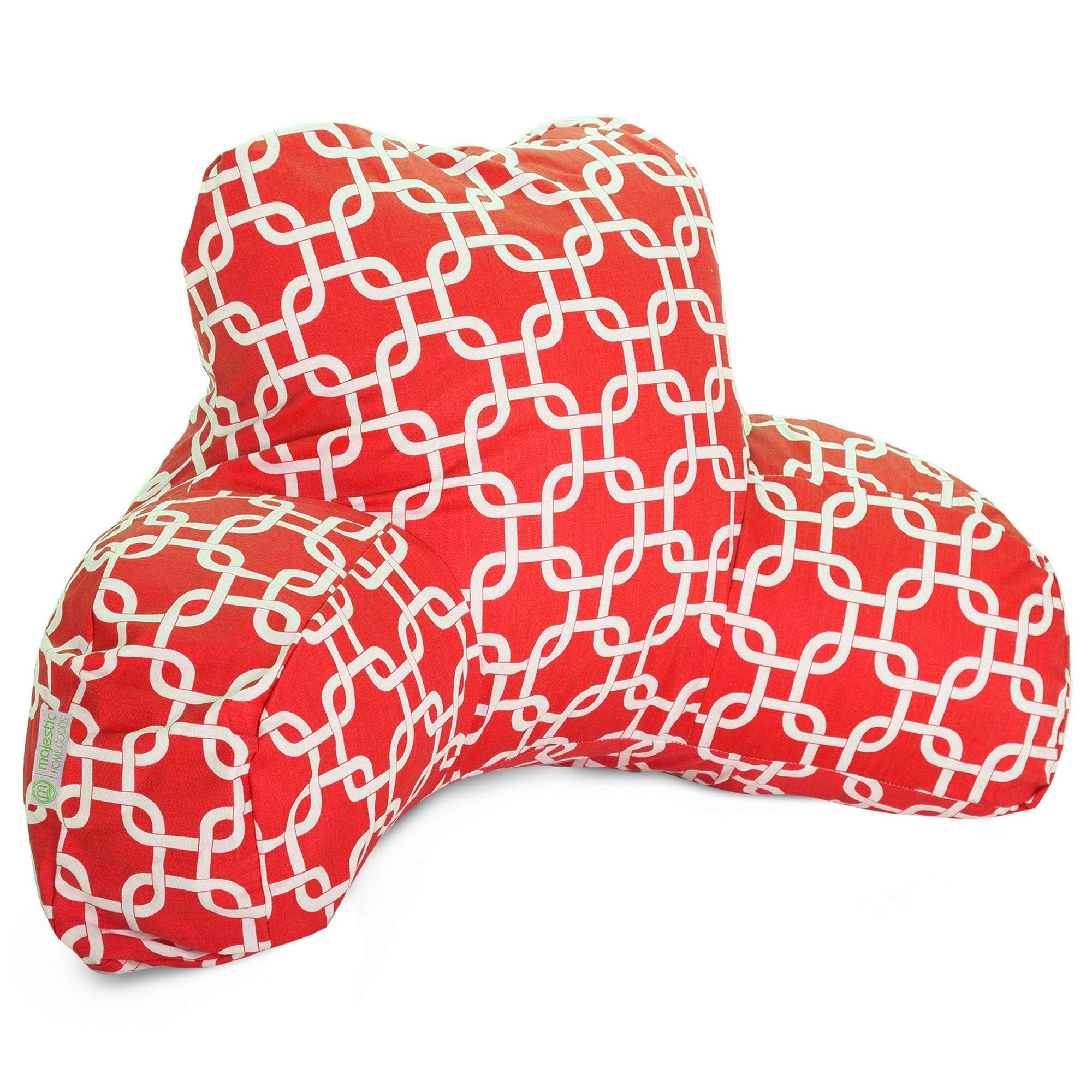 Majestic Home Goods Red Reading Pillow with Back Support - Perfect for Bed, Sofa & Reading Nook - Cozy Comfort for Book Lovers & Relaxation