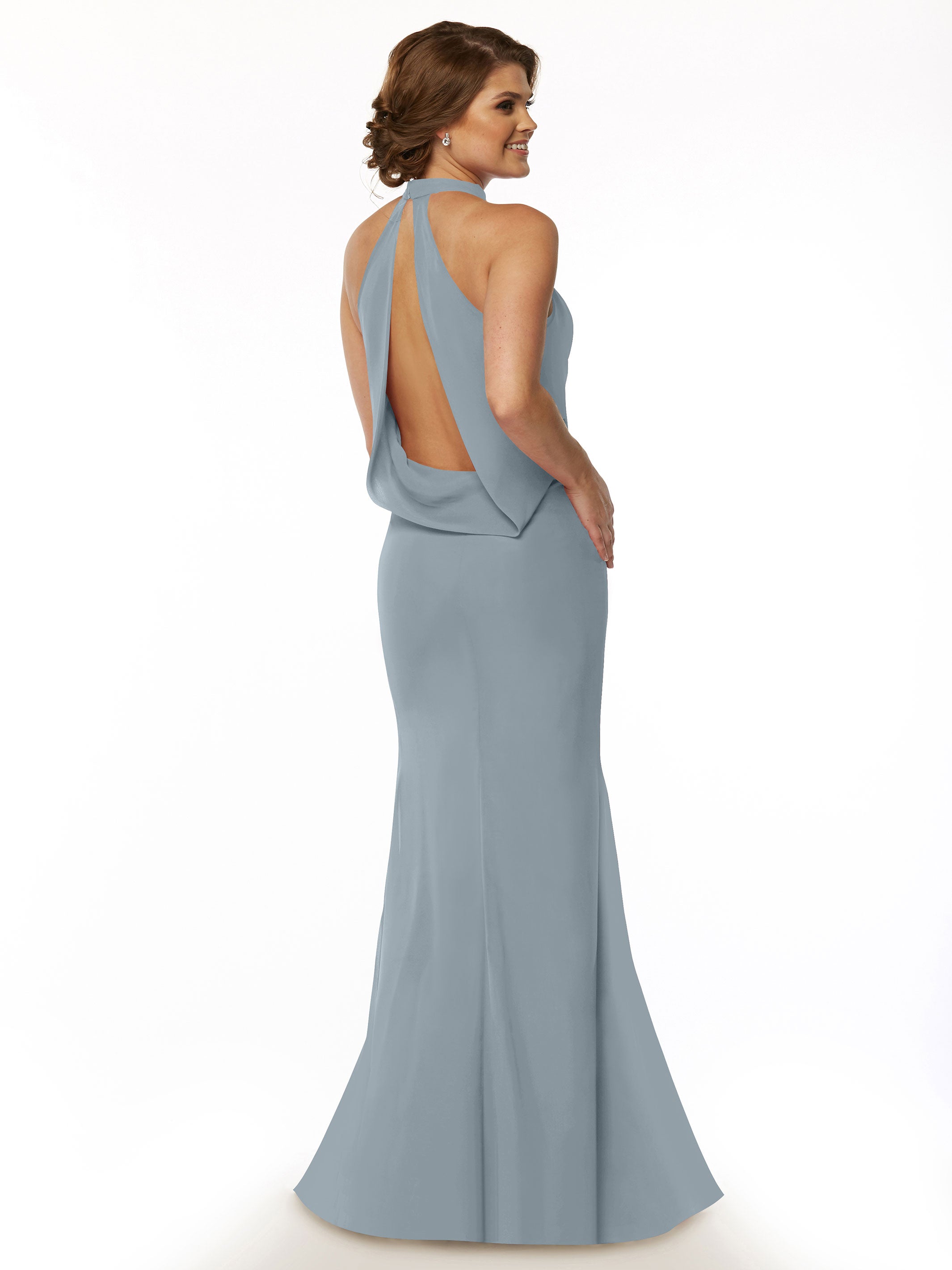 Elegant Mermaid Bridesmaid Dress with Halter Neckline - Perfect for Beach Weddings, Formal Events & Special Occasions