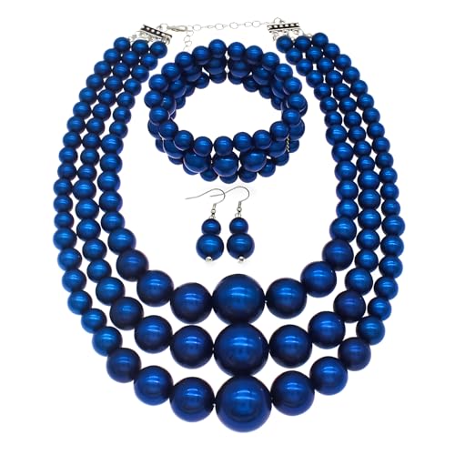 Blue pearl necklace