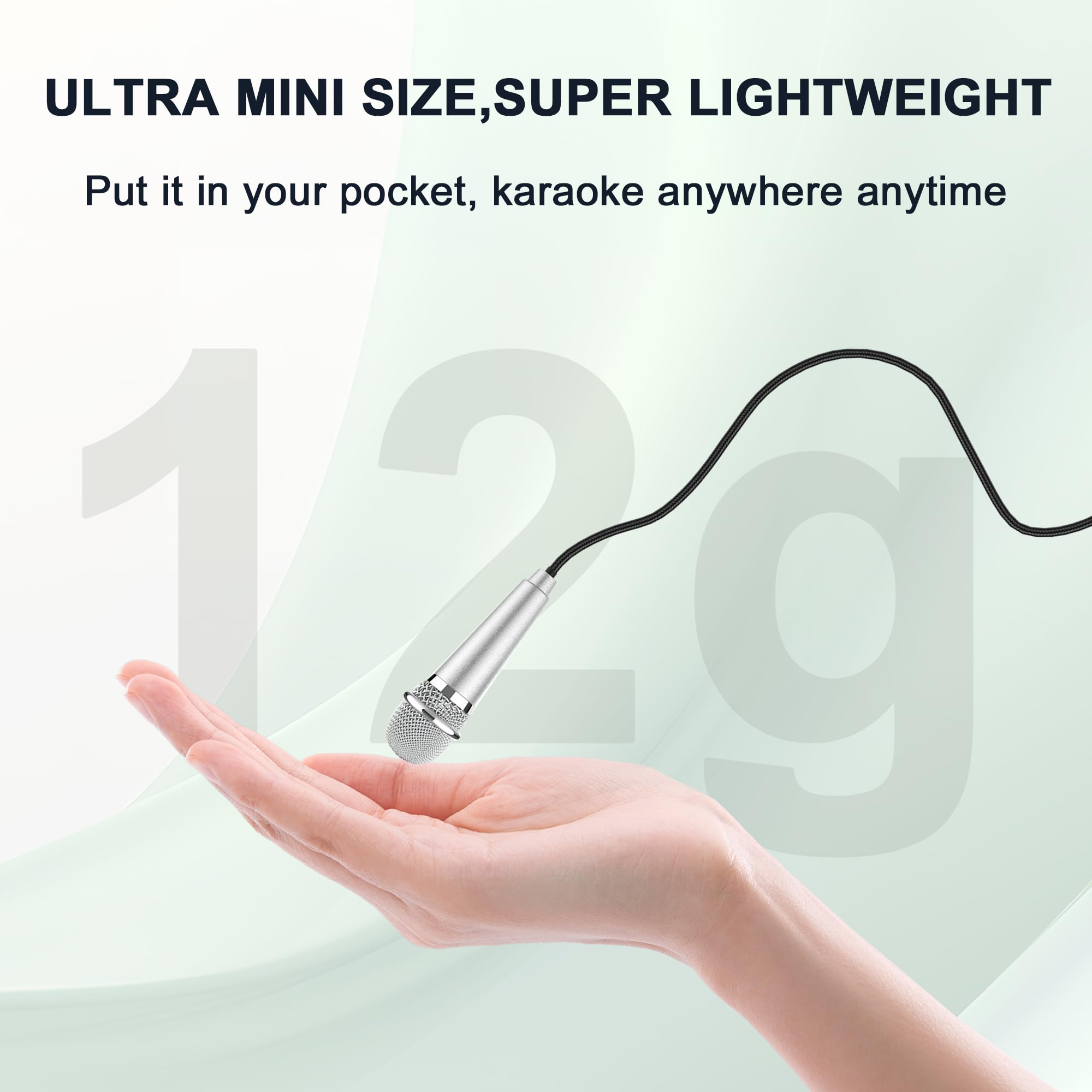 USB C Mini Microphone for Karaoke & ASMR - Wired Recording Mic for Android, iPhone 15, Laptop & Mac - Perfect for Singing, Interviews, Vlogs, YouTube & TikTok Videos (Silver) | Home Studio, Podcasting & Live Streaming Accessory