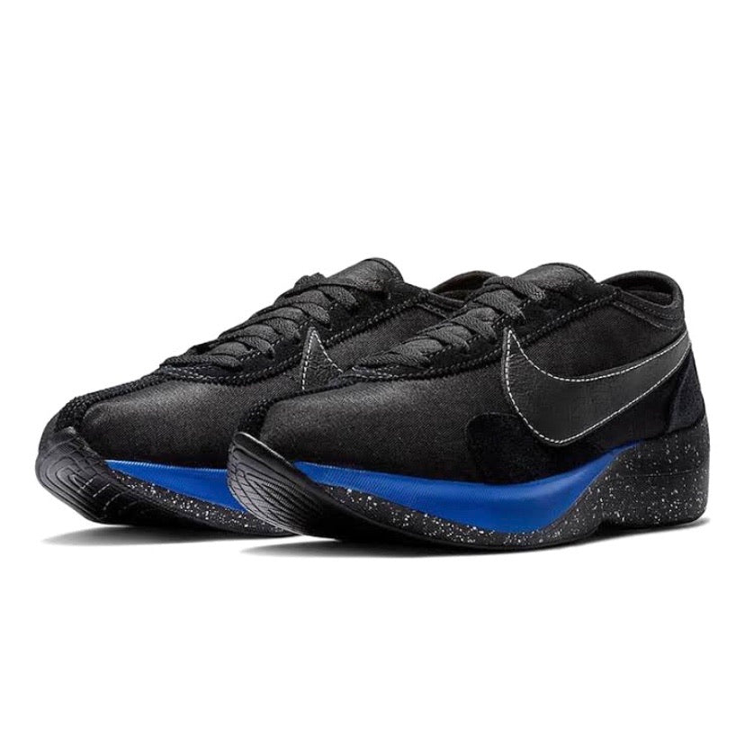 Nike Moon Racer QS Running Shoes - Black, White & Racer Blue | Lightweight Cushioned Sneakers for Men & Women | Perfect for Jogging, Gym Workouts & Casual Wear