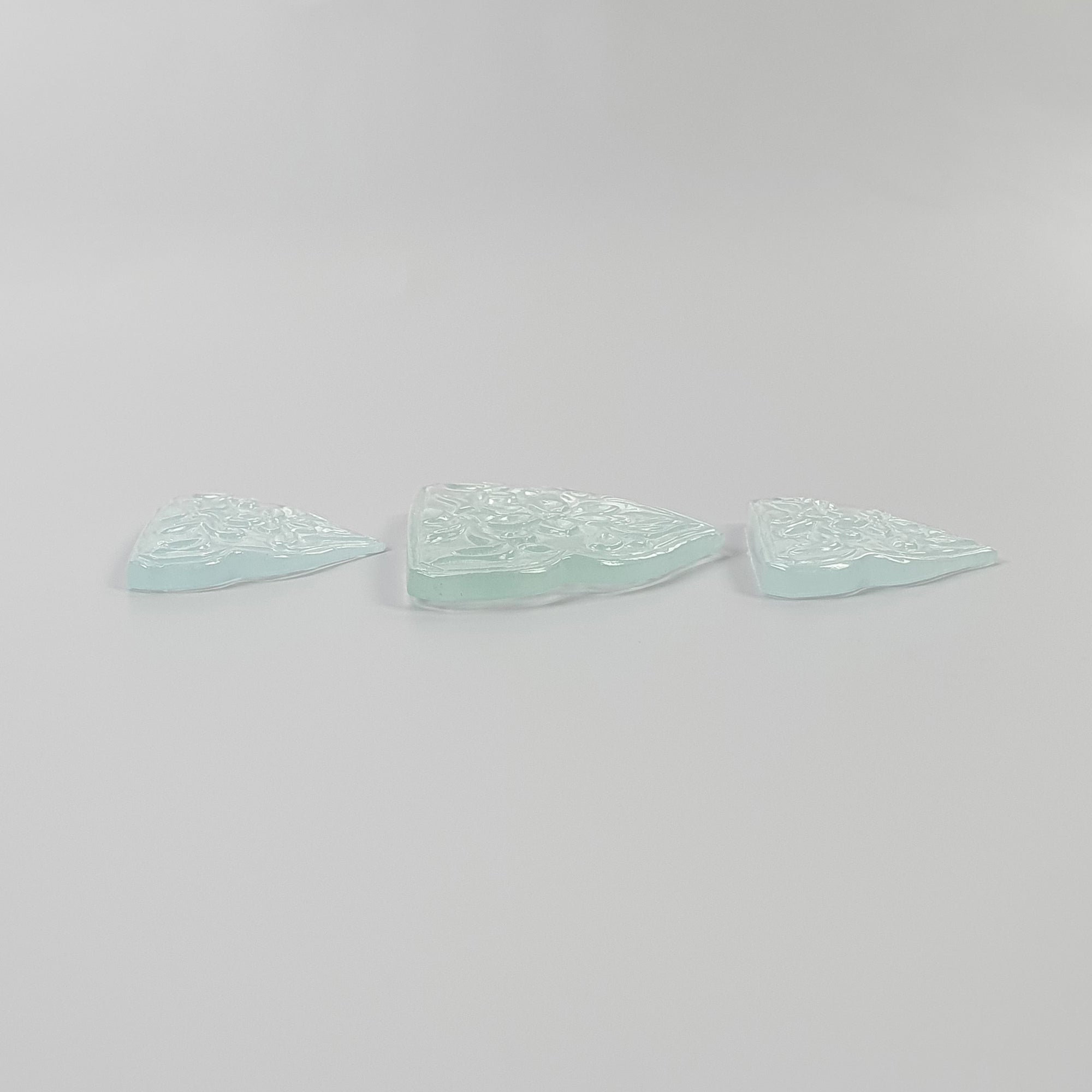 47.75cts Natural Untreated Blue Aquamarine Gemstone Carving - Handcrafted Uneven Shape 27x20mm & 34x26.5mm (3 Pieces) | Perfect for Jewelry Making, Crystal Healing & Collection Display