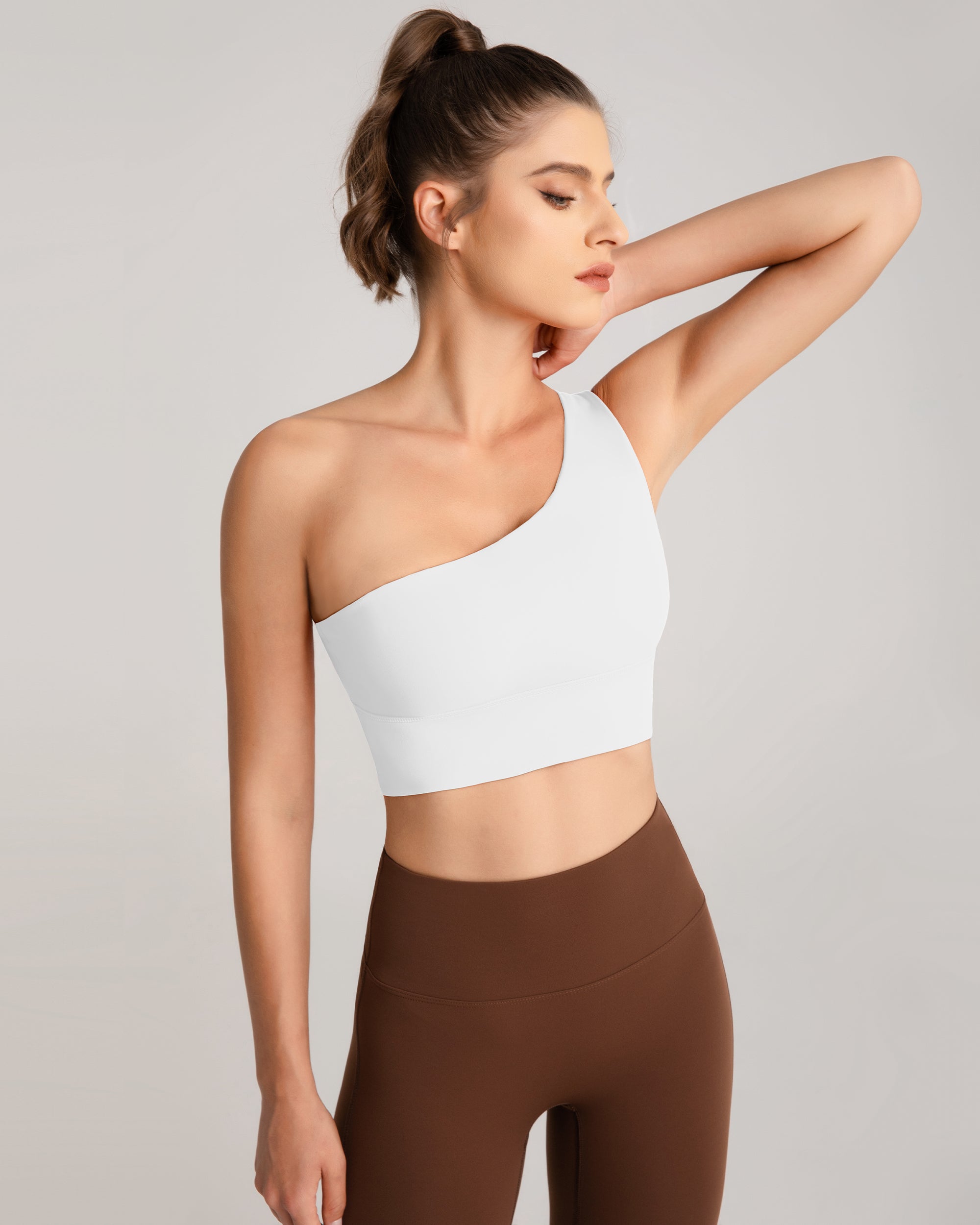 One Shoulder Sports Bra 232106 - High Support Workout Top for Women - Perfect for Yoga, Running & Gym