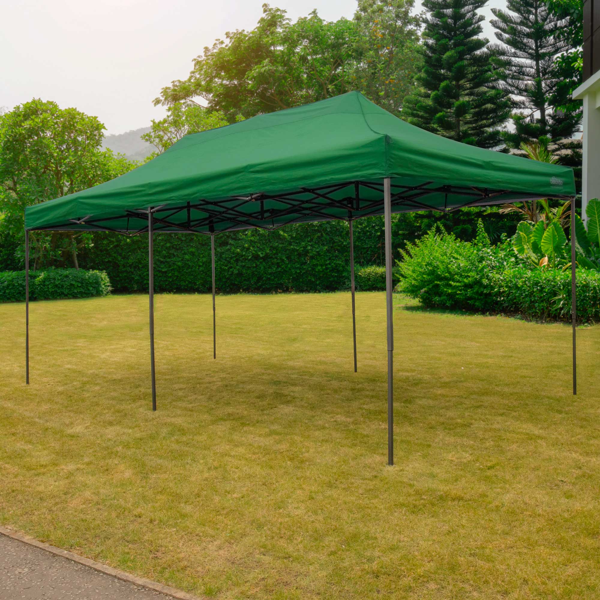 Premium 3x6m Pop Up Gazebo with Water Resistant Canopy - Includes Carry Bag, Stakes & Weight Bags - Green Color (DG140) - Perfect for Outdoor Parties, Camping & Beach Events