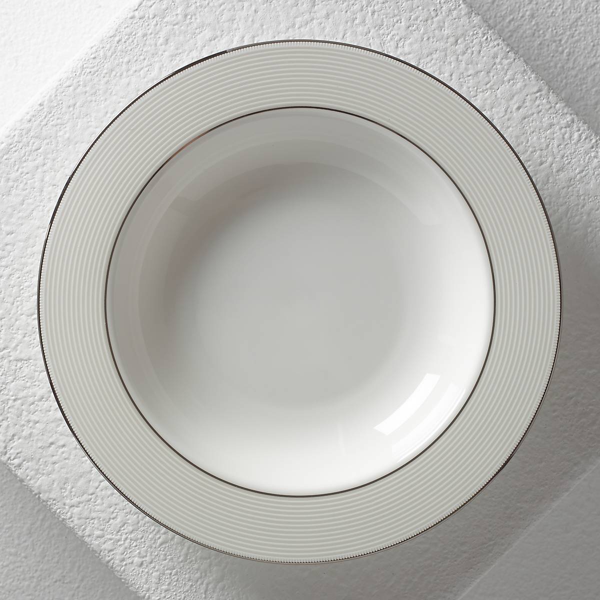 Opal Innocence Stripe Rimmed Soup Bowl - Elegant Porcelain Dish for Soups, Cereal & Desserts - Perfect for Dining, Entertaining & Home Decor
