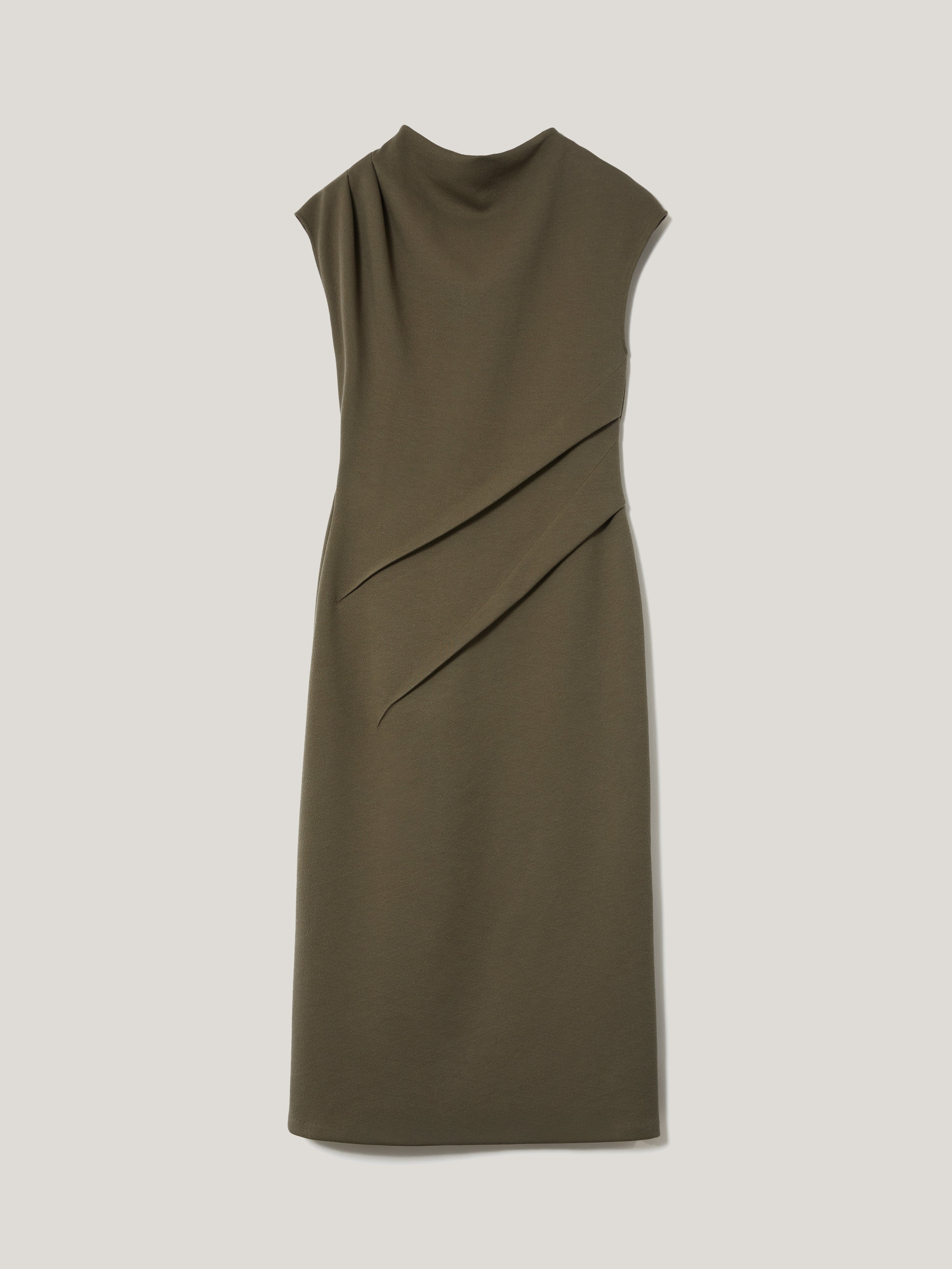 Elegant Green Structured Dart Dress for Women - Perfect for Office Wear, Cocktail Parties & Special Occasions