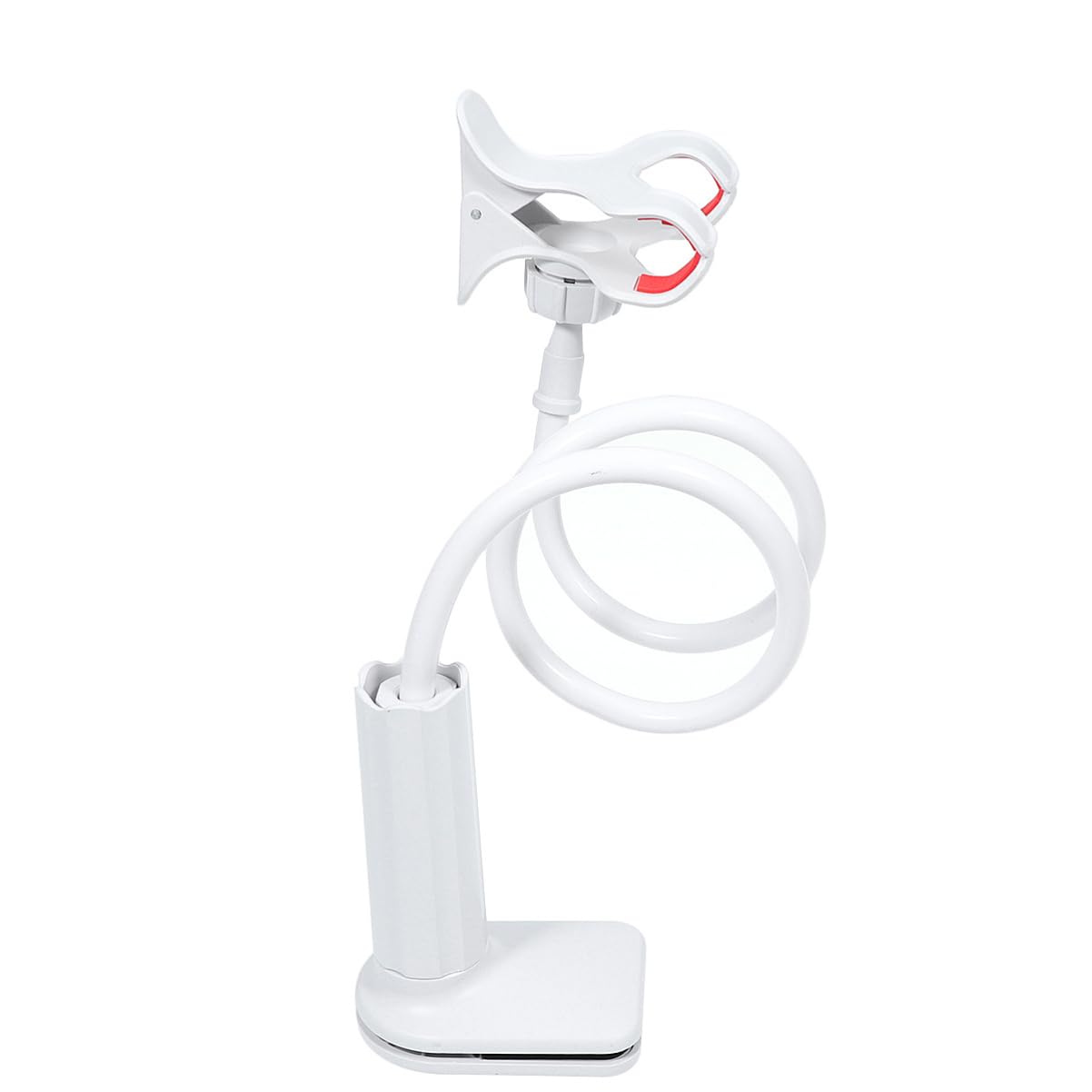 NUOBESTY 3-Pack Spiral Phone Stand Holder - Adjustable Car & Home Phone Mount Clip, White - Perfect for Desk, Bedside, Kitchen Counter & Dashboard Use