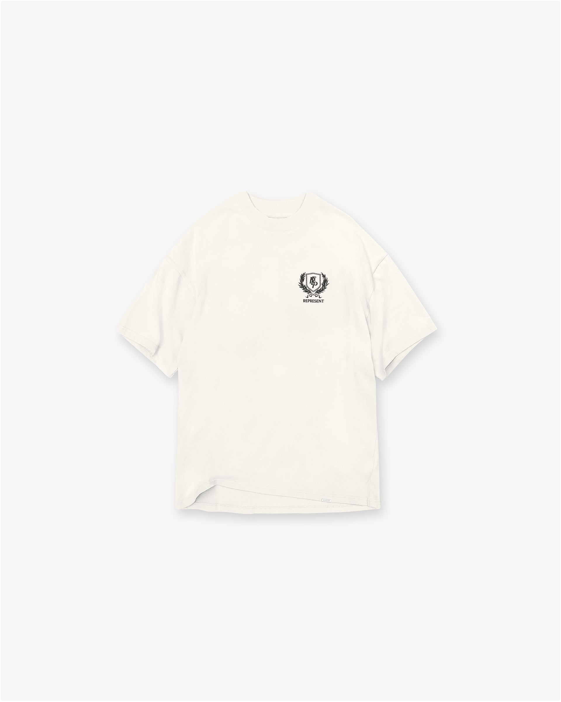 Crest T-Shirt - Flat White Cotton Tee for Men & Women | Casual Wear, Street Style, Everyday Outfit