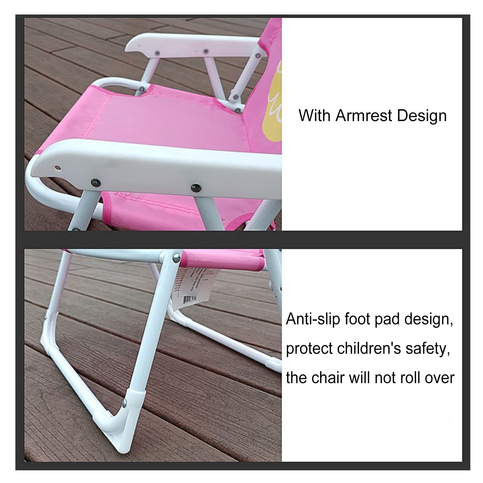**Kids Camping Chair - Lightweight Portable Folding Beach Chair with Adjustable Sunshade Umbrella, Pink Outdoor Chair for Toddlers & Children - Perfect for Beach, Picnic, Camping & Backyard Play**