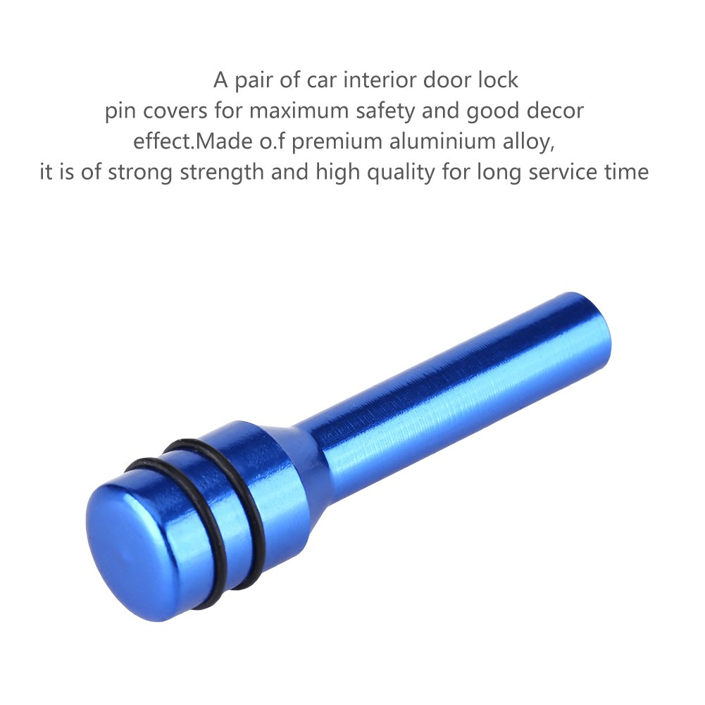 2Pcs Aluminum Alloy Universal Car Truck Interior Door Lock Knob Pull Pin Covers - Compatible with Most Vehicles - Perfect for DIY Auto Repair & Interior Protection