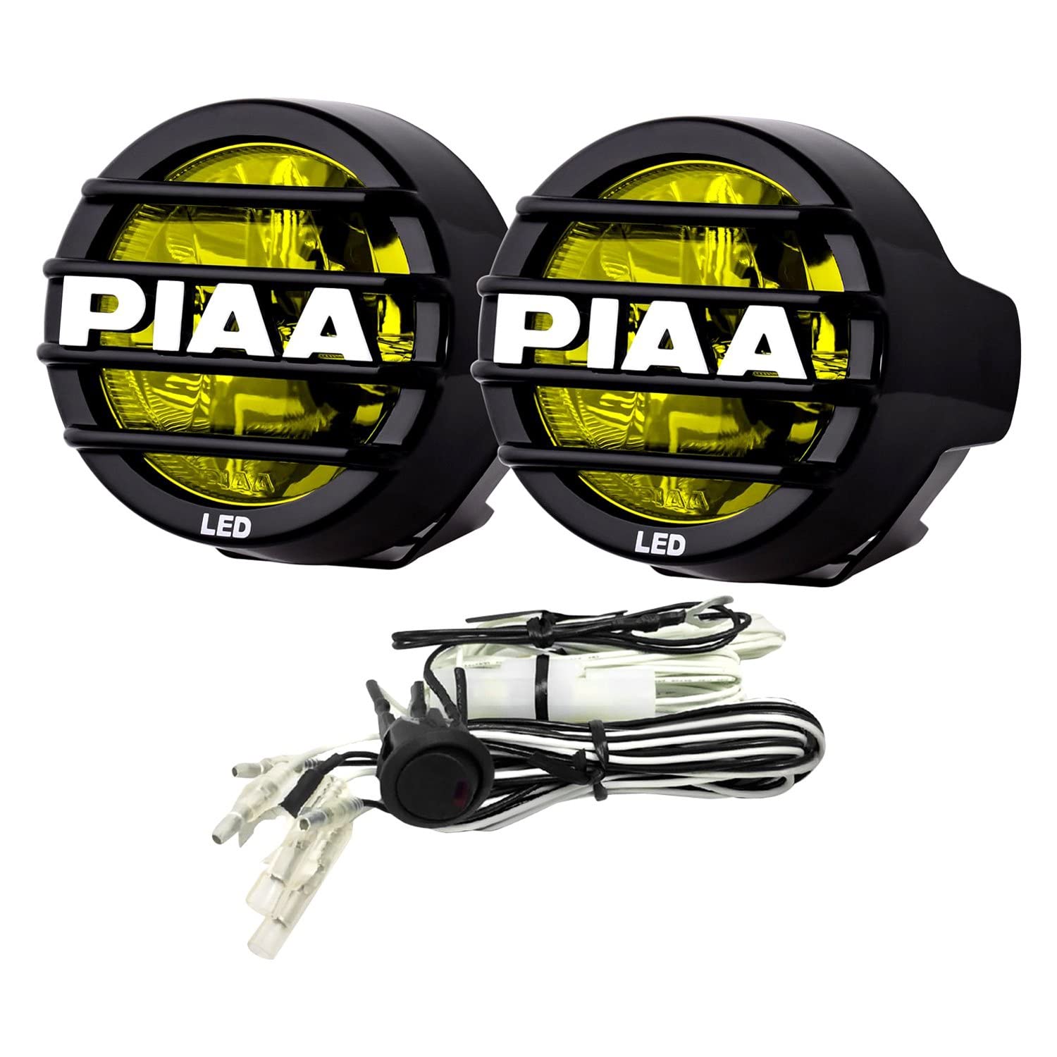 PIAA 22-05370 LP530 Yellow 3.5-Inch SAE Compliant LED Fog Lights Kit with Wiring Harness, Relay & Switch - 2 Pack for Trucks, Jeeps & Off-Road Vehicles in Foggy or Low Visibility Conditions