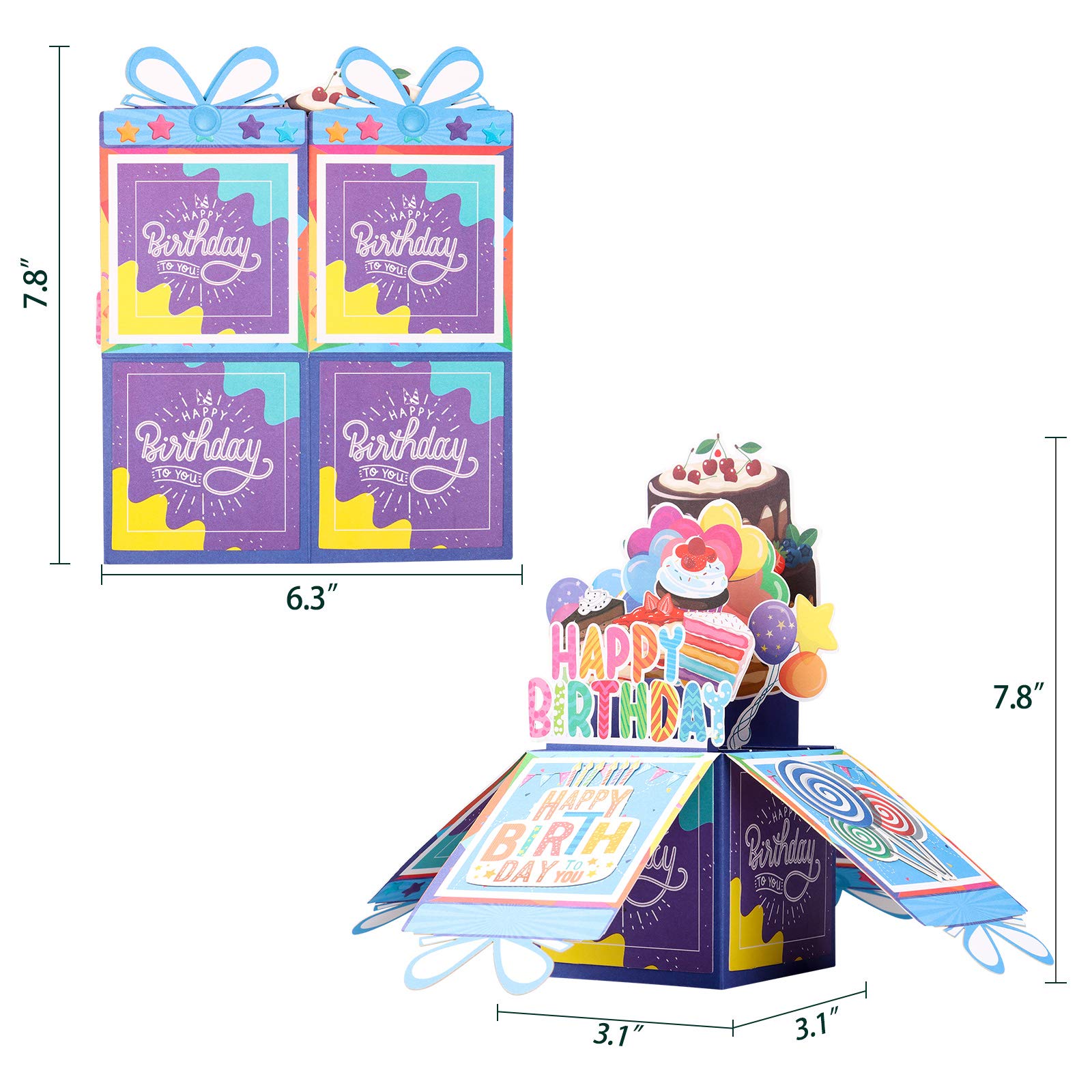 3D Pop Up Birthday Card - Happy Birthday Greeting Cards with Envelope & Blank Card - Perfect Birthday Gifts for Kids, Women, Men, Wife, Husband, Mom, Dad, Sister & Friends | Great for Birthday Parties, Surprise Gifts & Special Occasions