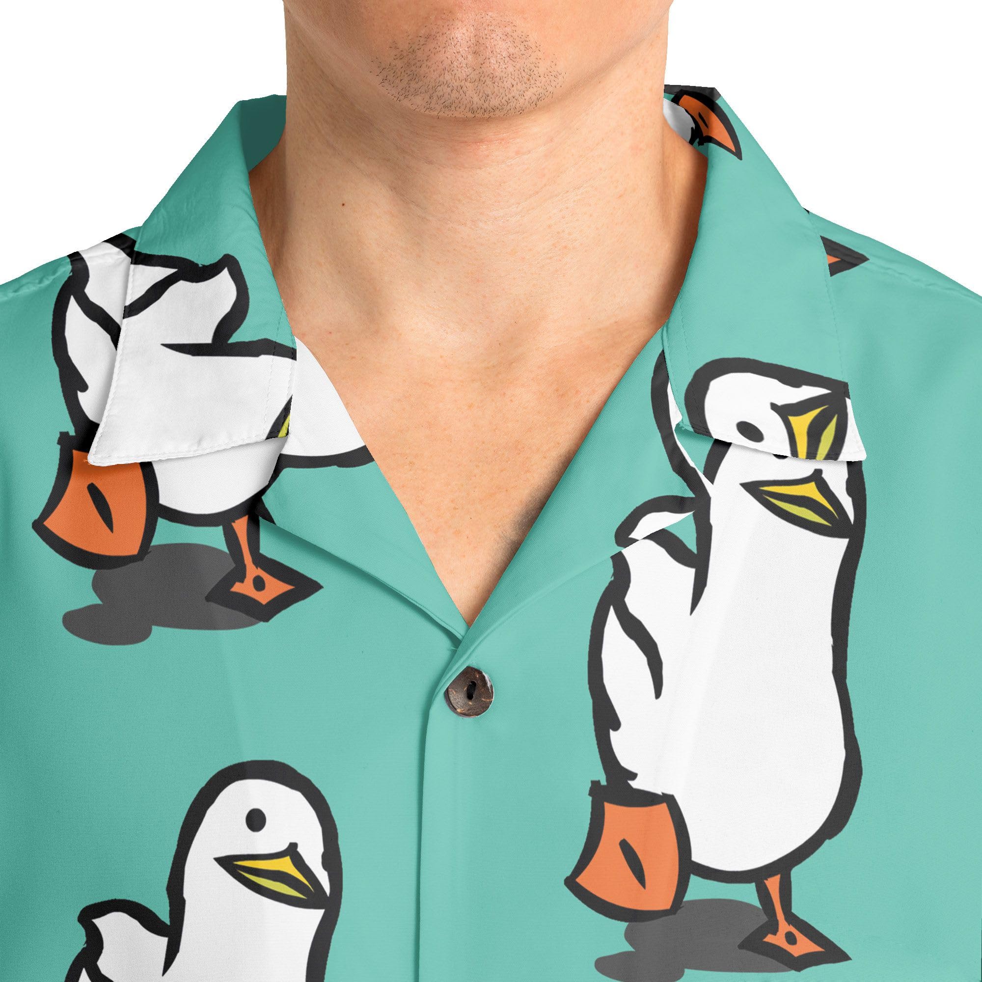 Funny Duck Shirts for Men - Cute Duck Print Casual Short Sleeve Hawaiian Shirts | Trendy Summer Beachwear & Party Outfit