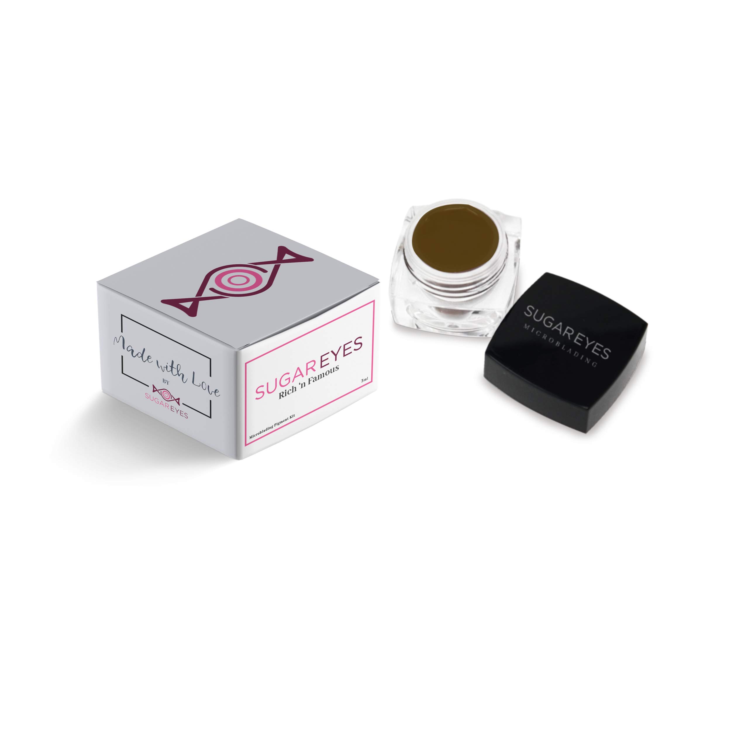 SUGAR EYES Professional Microblading Pigment for Eyebrows - Permanent Makeup Tattoo Ink in Natural Brown 2 | Long-Lasting Brow Enhancement for Salon & Home Use