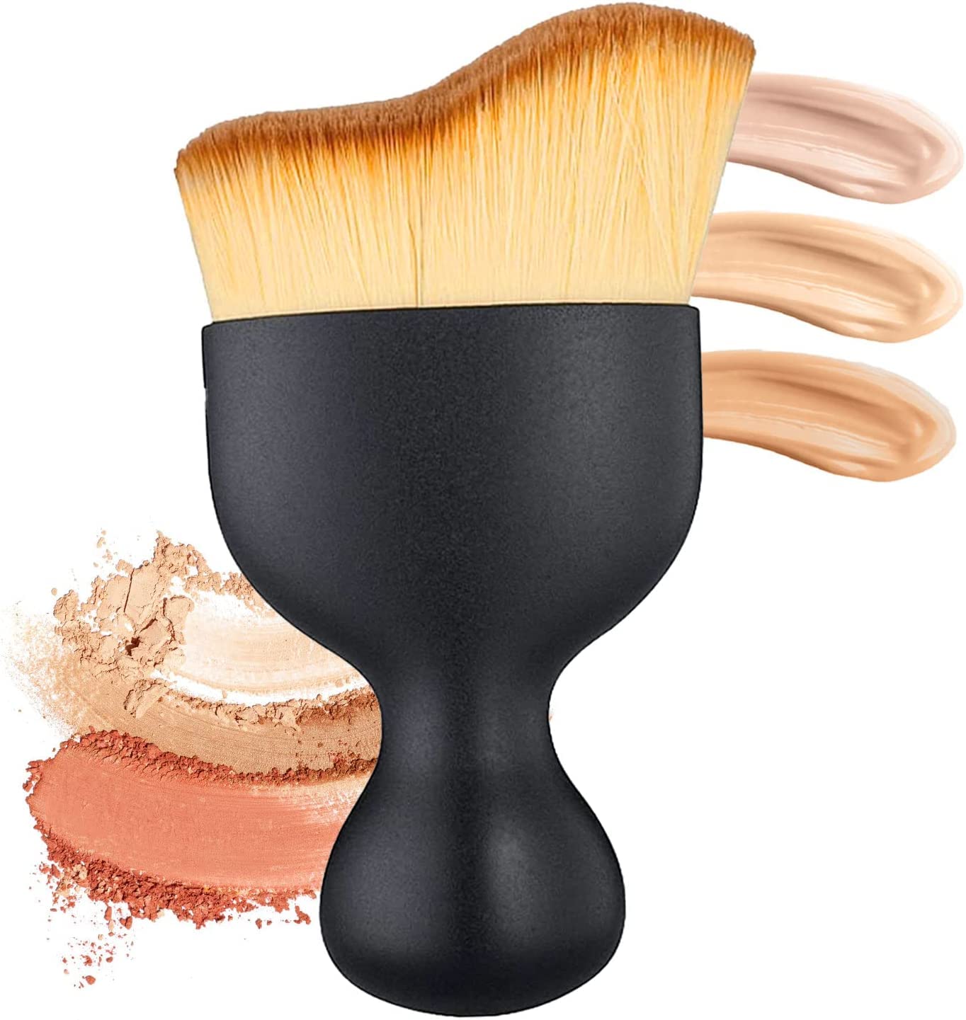 TCCO Foundation Makeup Brush - Flat Kabuki for Liquid, Cream & Powder - Travel-Friendly with Case for On-the-Go Beauty