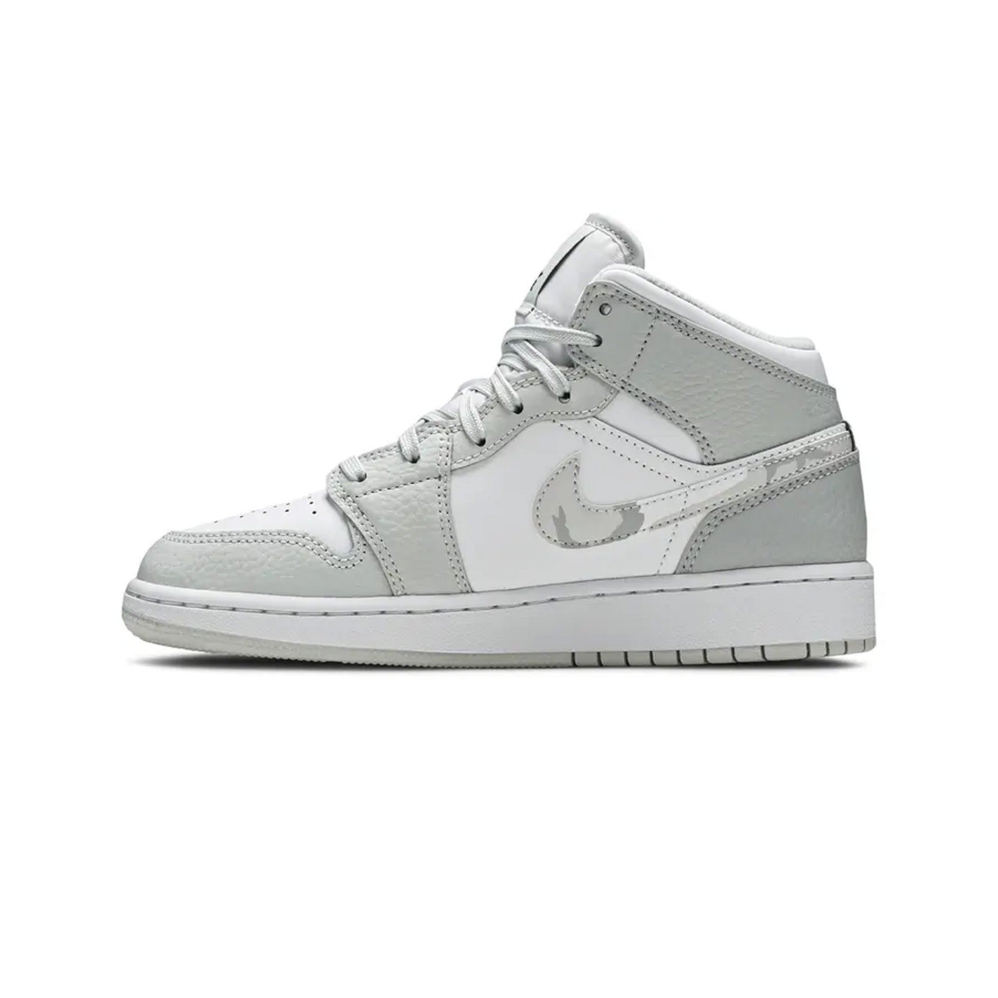 Air Jordan 1 Mid 'White Camo' GS Sneakers - Boys & Girls Basketball Shoes for Casual Wear & Street Style