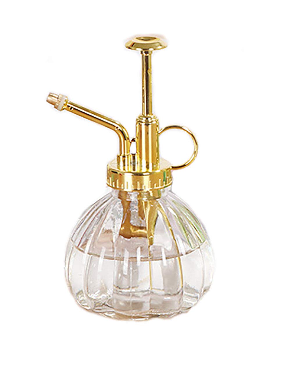 YunNasi Glass Plant Watering Spray Bottle with Plastic Nozzle - Golden Nozzle & Transparent Design for Indoor Plants, Garden Flowers, and Herb Care - Perfect for Gentle Misting and Precise Watering