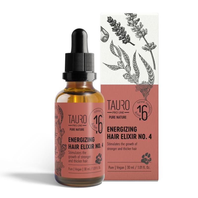 Tauro Pro Line Pure Nature Energizing Hair Elixir No.4 - Pet Skin & Coat Care Treatment for Hair Growth Stimulation | Grooming Solution for Dogs & Cats