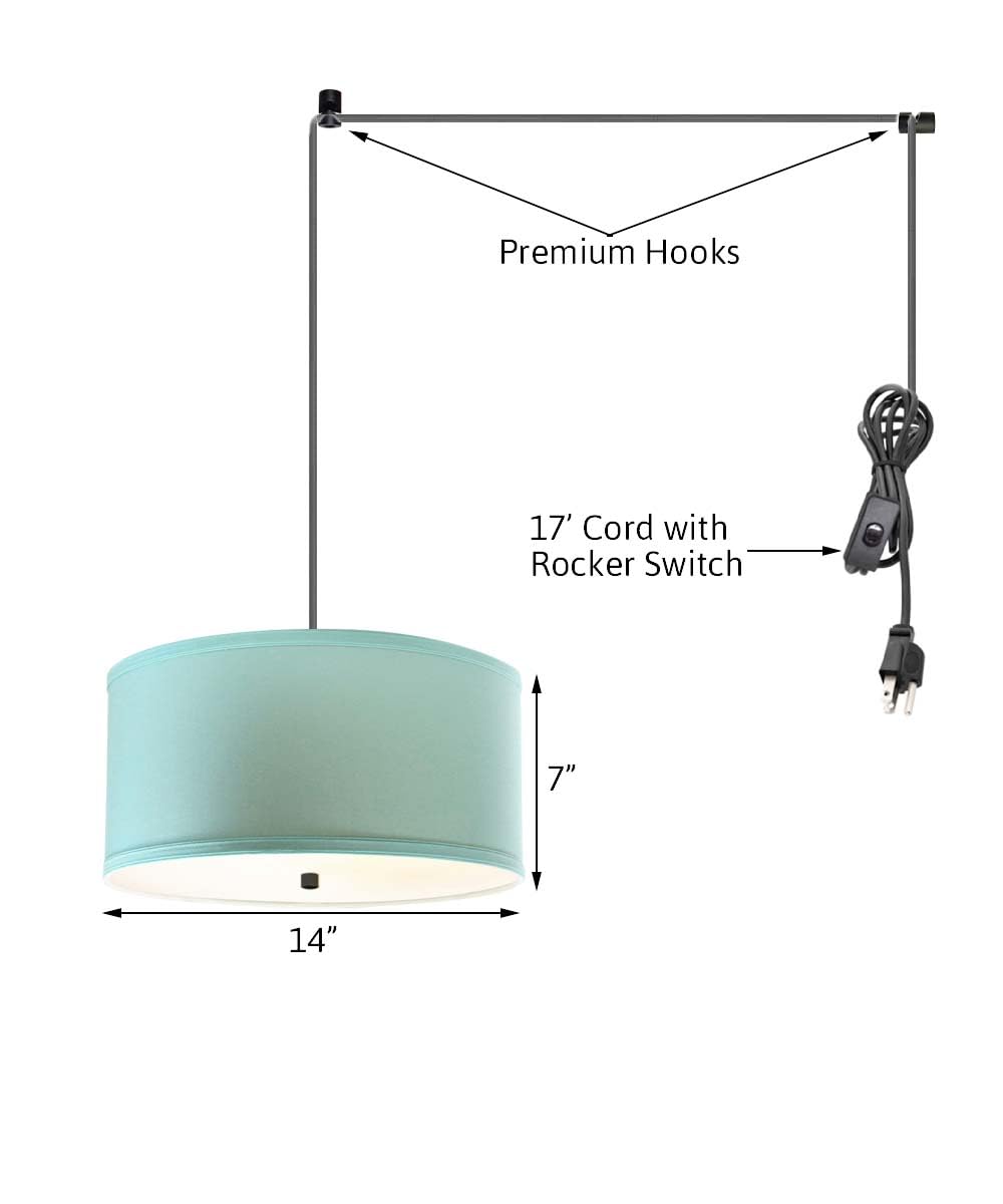 HomeConcept 2-Light Swag Plug-in Pendant Light Fixture - 14