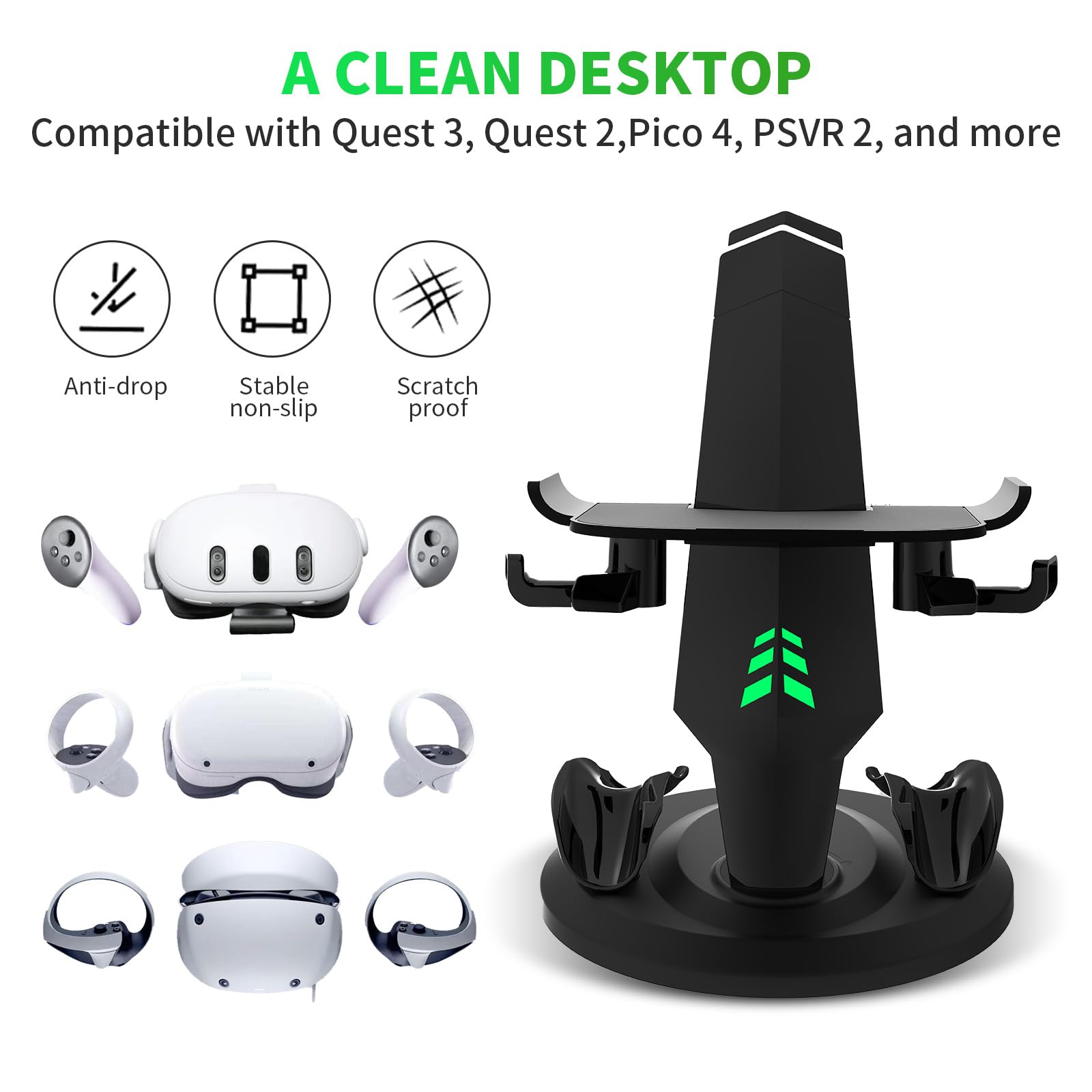 G-STORY Fast Charging Dock for Meta Quest 3/2/Pro VR Headset Controllers - LED Indicator Charging Station with 2 USB Ports | Perfect for Gaming, VR Training & Entertainment Setup