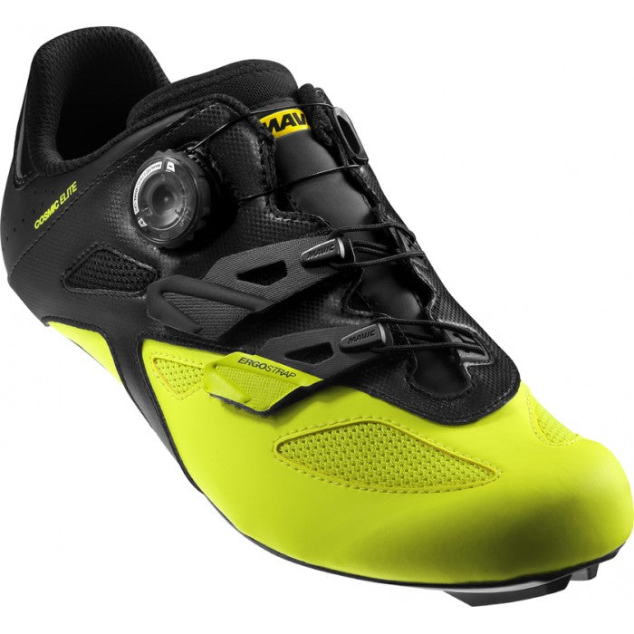 Mavic Cosmic Elite Road Cycling Shoes - Black & Yellow | Lightweight & Breathable for Men & Women | Perfect for Racing, Training & Long-Distance Rides