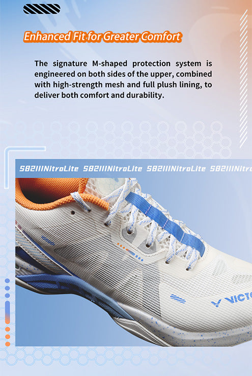 Victor S82III NitroLite Court Shoe - Lightweight Tennis Shoes for Men & Women [Lunar White] - Perfect for Indoor & Outdoor Court Sports