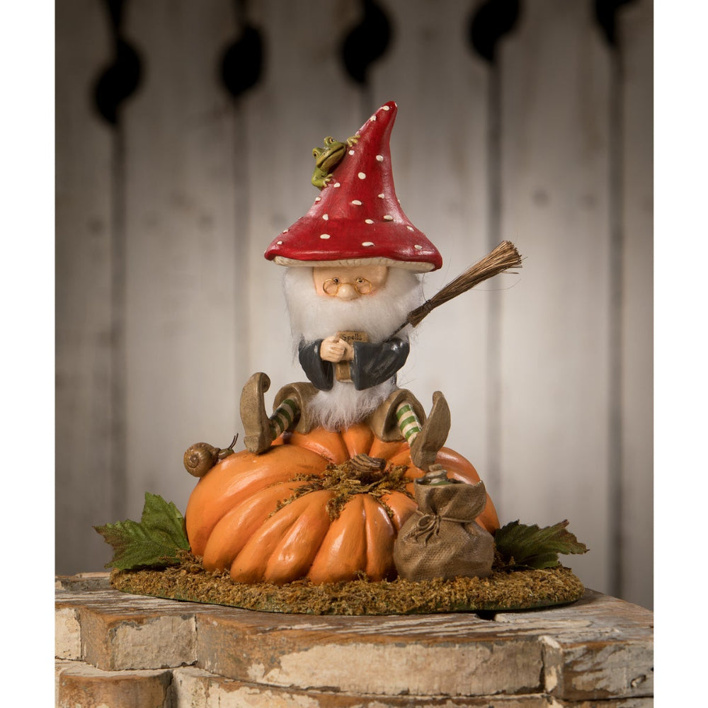 Bethany Lowe Designs Bellamy Troll On Pumpkin - Halloween Decor, Fall Home Decor, Collectible Figurine for Seasonal Displays & Gift Giving