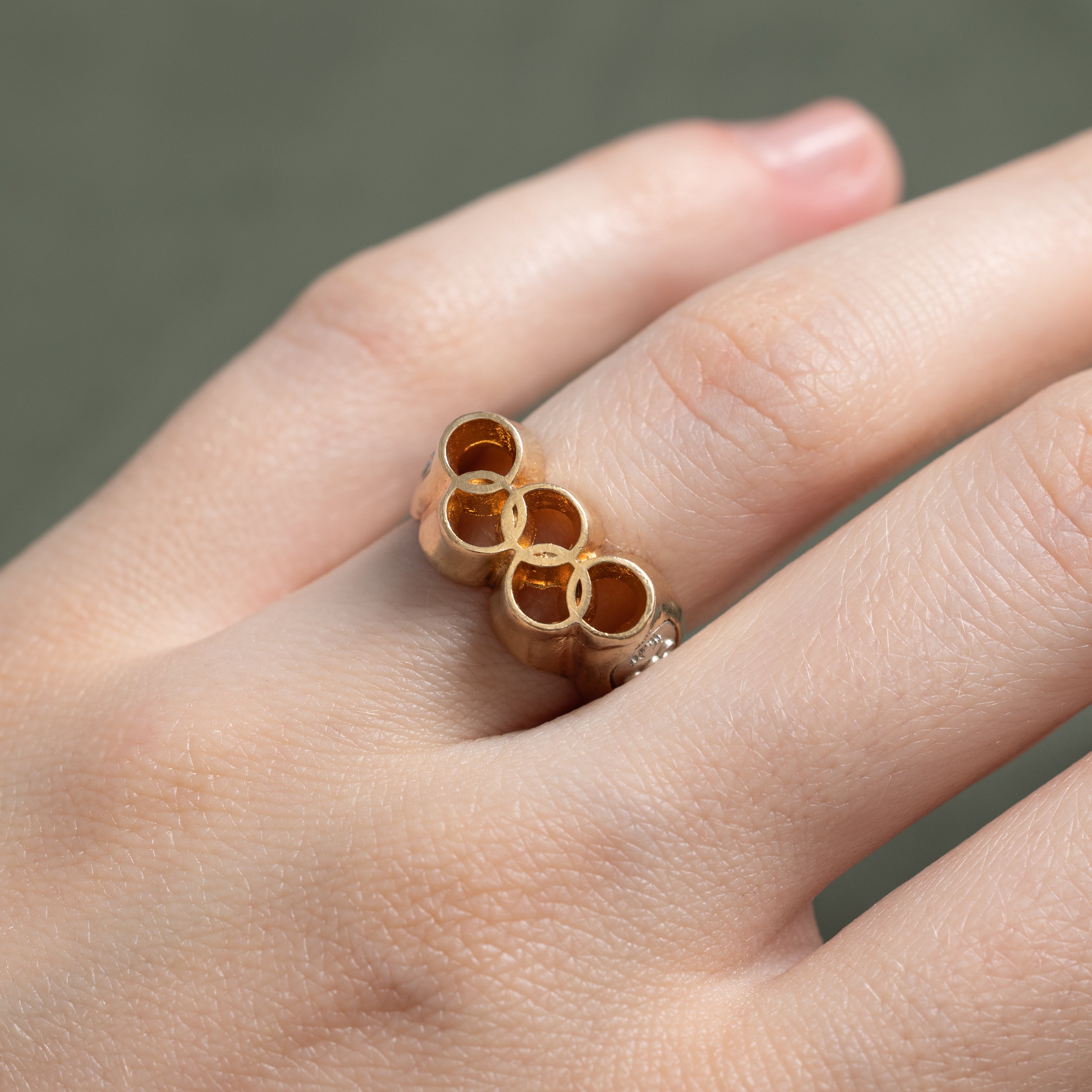 10K Gold Two-Tone Canadian Olympic Logo Ring - Size 4.75 - Elegant Jewelry for Sports Fans & Collectors - Perfect for Gifts, Events & Everyday Wear