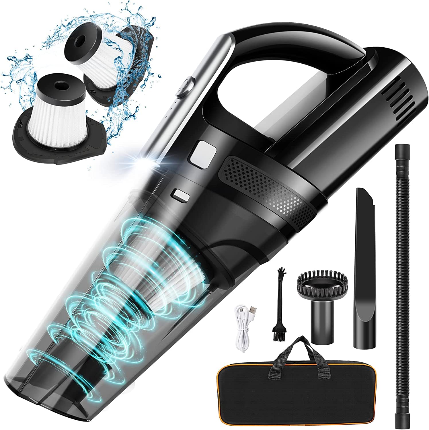 Powerful 11000PA Cordless Handheld Vacuum Cleaner - Mini Portable Rechargeable Car Vacuum for Home, Office & Auto Use | Perfect for Car Seats, Pet Hair & Quick Cleanups