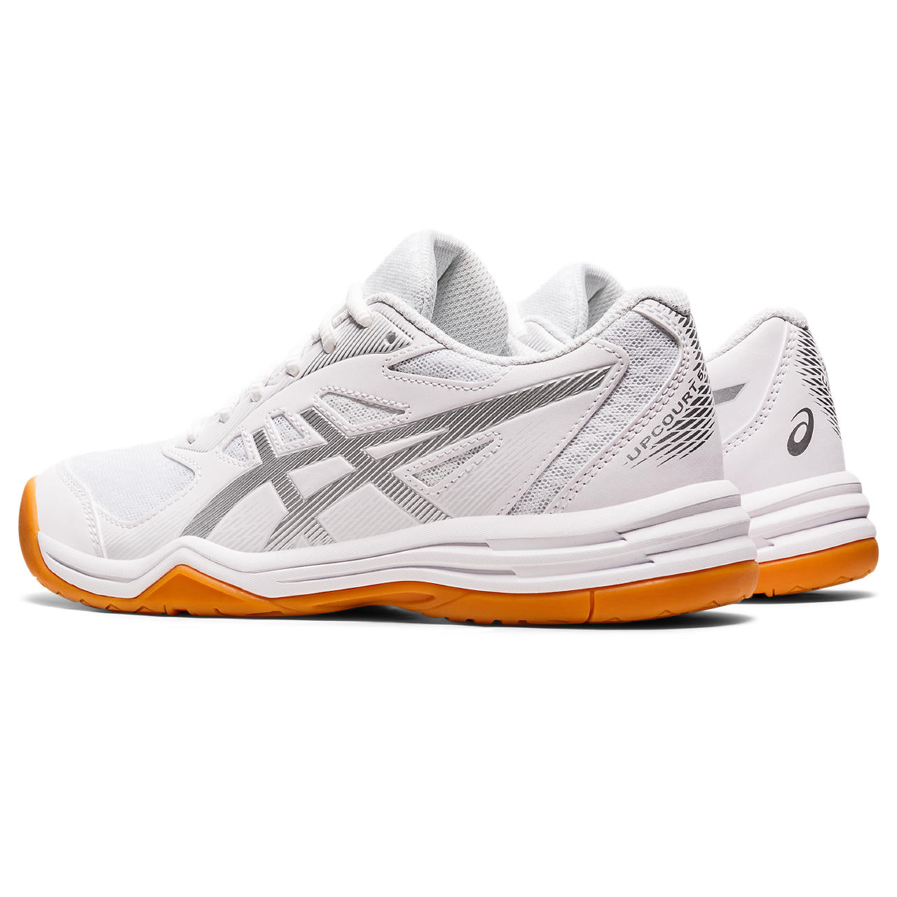 ASICS Upcourt 5 Women's Indoor Court Shoes - White/Pure Silver - Volleyball, Badminton & Squash Shoes for Women - Perfect for Gym, Training & Indoor Sports