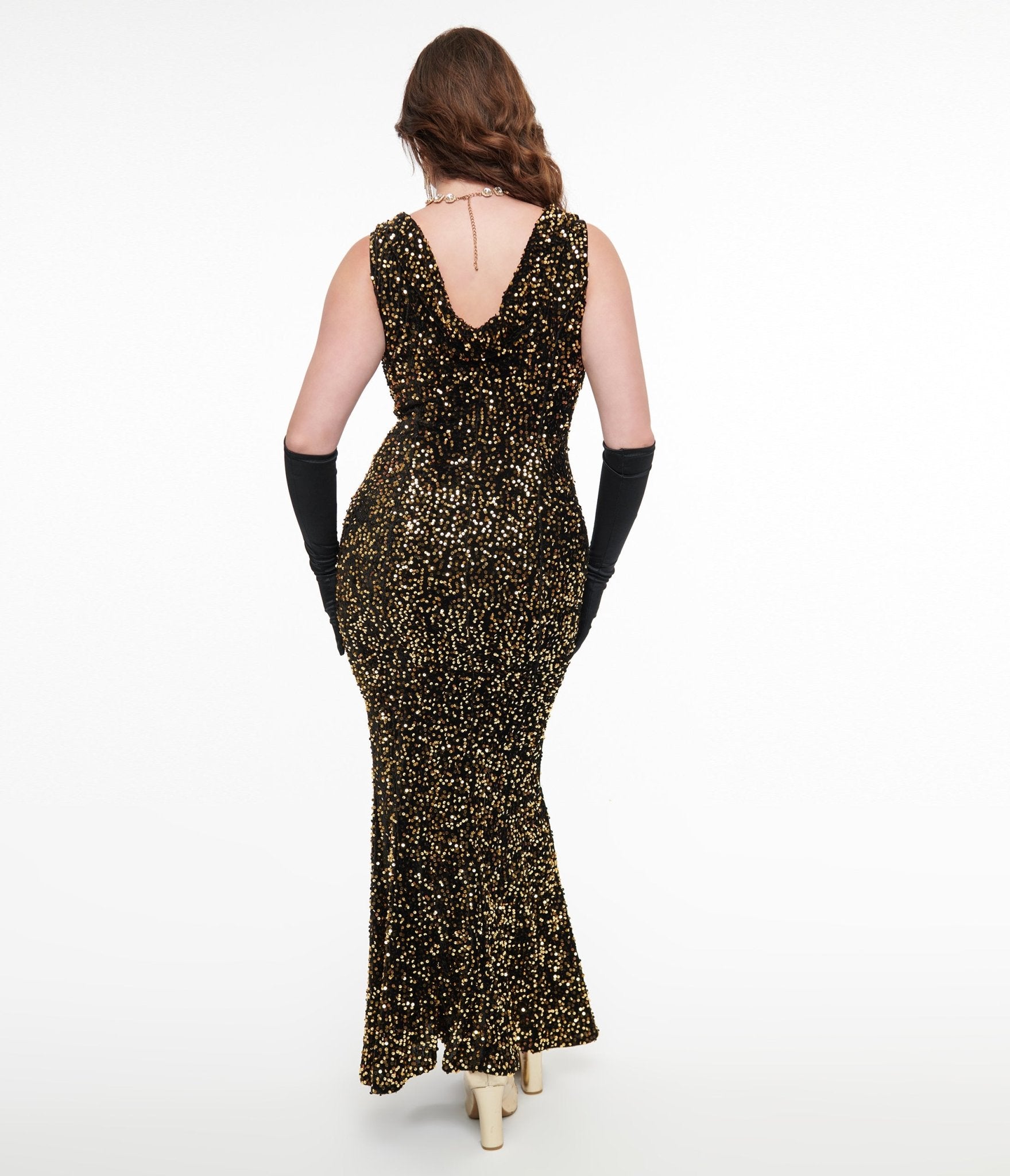 Vintage 1930s Gold Sequin Goldwyn Gown - Elegant Retro Evening Dress for Gatsby Parties, Old Hollywood Theme Events & Vintage Weddings