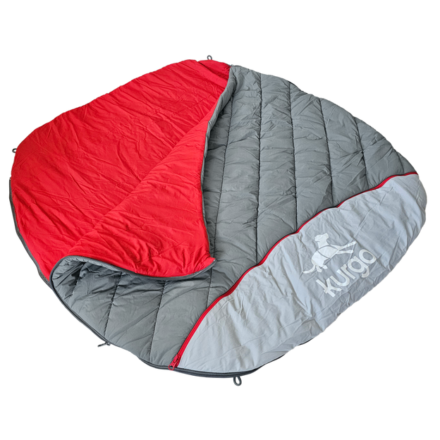 Kurgo® Pup Sack Dog Bed - Soft & Cozy Gray Sleeping Bag for Small to Medium Dogs - Perfect for Travel, Camping & Indoor Use