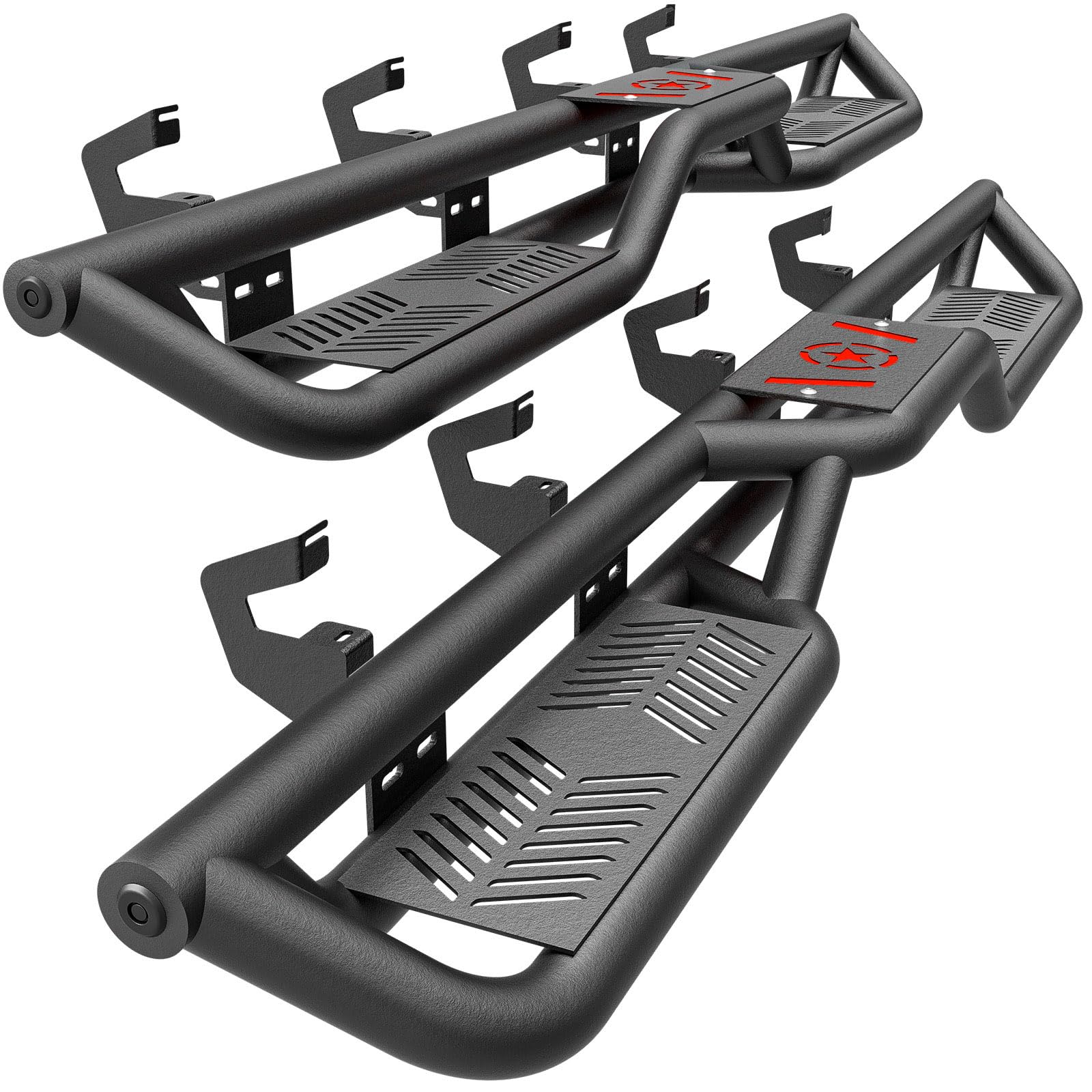 Heavy Duty Crew Cab Running Boards & Side Steps for 2019-2025 Chevy Silverado 1500 & GMC Sierra 1500/2500/3500 HD - Non-Slip Black Nerf Bars - Perfect for Off-Roading, Truck Access & Easy Entry/Exit