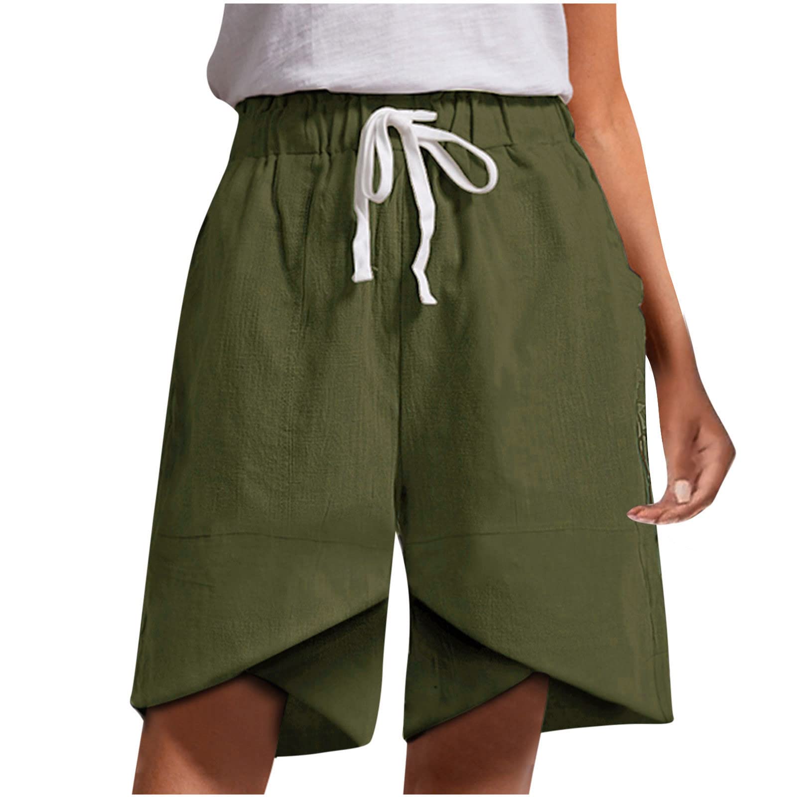 Women's High Waisted Summer Shorts - Comfy Loose Lounge Bermuda for Yoga & Travel