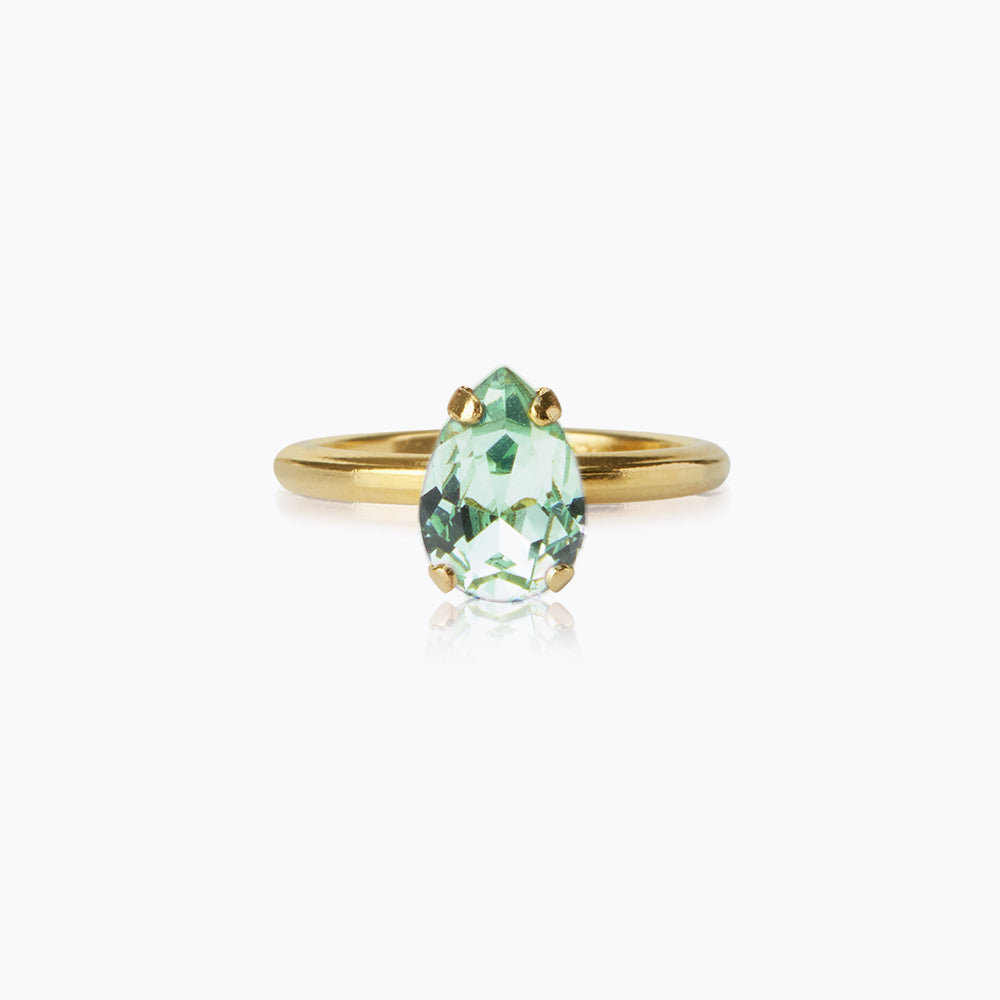Petite Drop Ring with Chrysolite Gemstone – Elegant Dainty Jewelry for Women | Perfect for Everyday Wear, Parties & Special Occasions