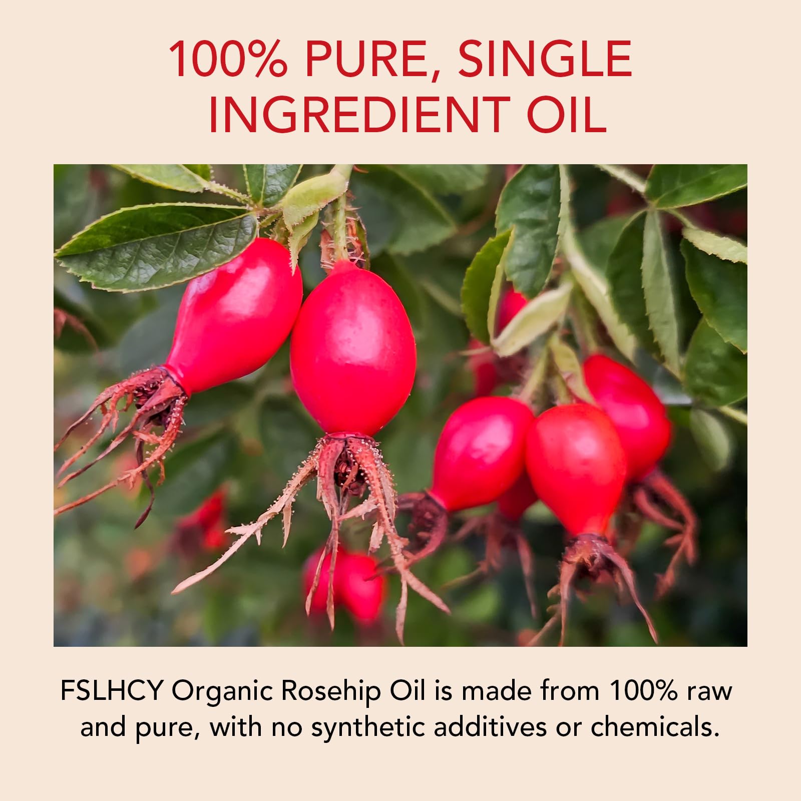 Organic Cold Pressed Rosehip Seed Oil 3.38 oz - 100% Pure & Natural Face Oil for Skin Care, Hair Growth, Gua Sha & Massage | Anti-Aging Moisturizer for Dry Skin, Acne Scars & Wrinkles | Perfect for Night Routine & DIY Beauty Treatments