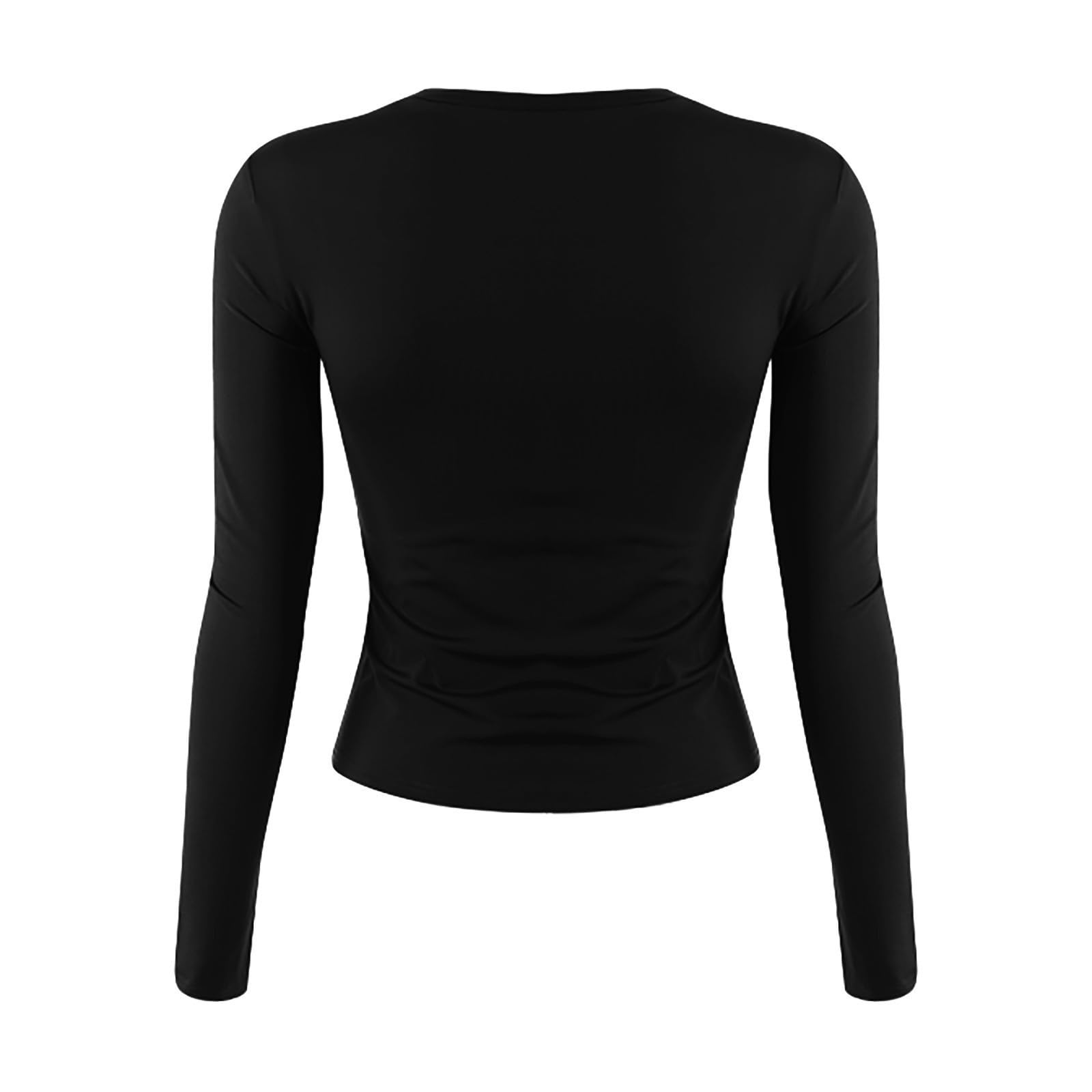 Women's Long Sleeve Shirts 2024-2025 | Fall Winter Fashion Slim Fit Y2K Tops & Basic Spring Crop Tops | Casual Wear, Layering, Office Outfits, Street Style