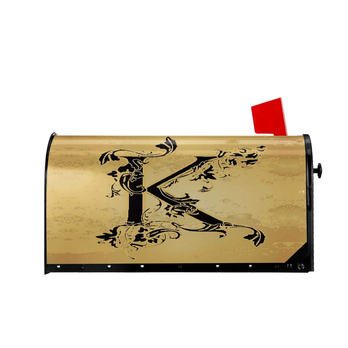 Vintage Initial Letter K Magnetic Mailbox Cover - Standard Size 25.5