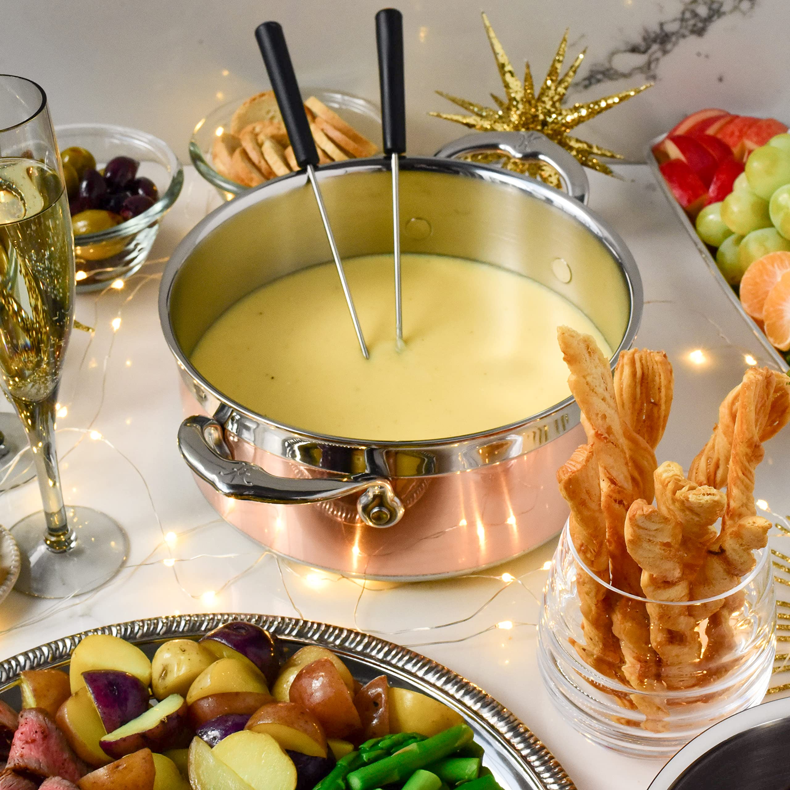 Hestan CopperBond 3-Quart Pure Copper Soup Pot - Induction Cooktop Compatible, Durable & Even Heating - Perfect for Soups, Stews, and Pasta Cooking