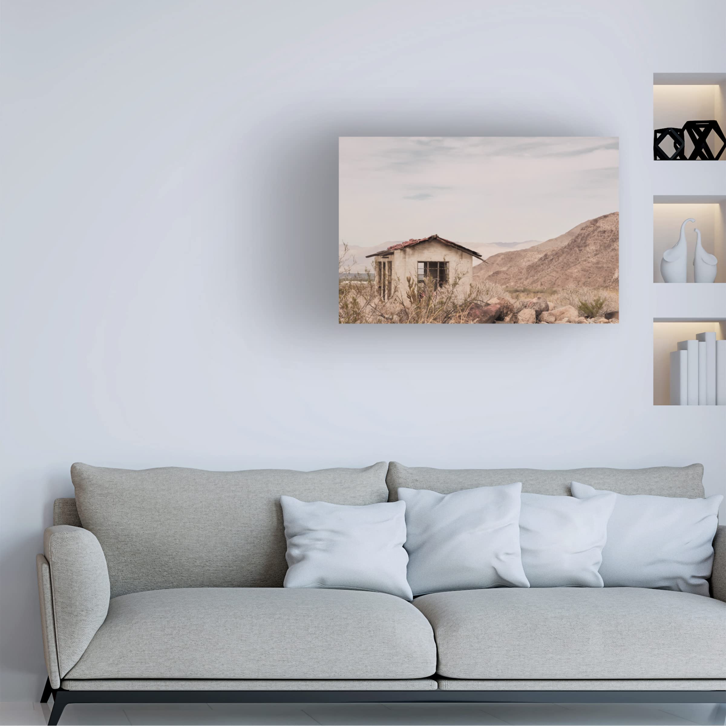 Blue Palomino 'Shack' Canvas Wall Art Print - Handmade Landscape Painting for Living Room, Bedroom & Office Decor