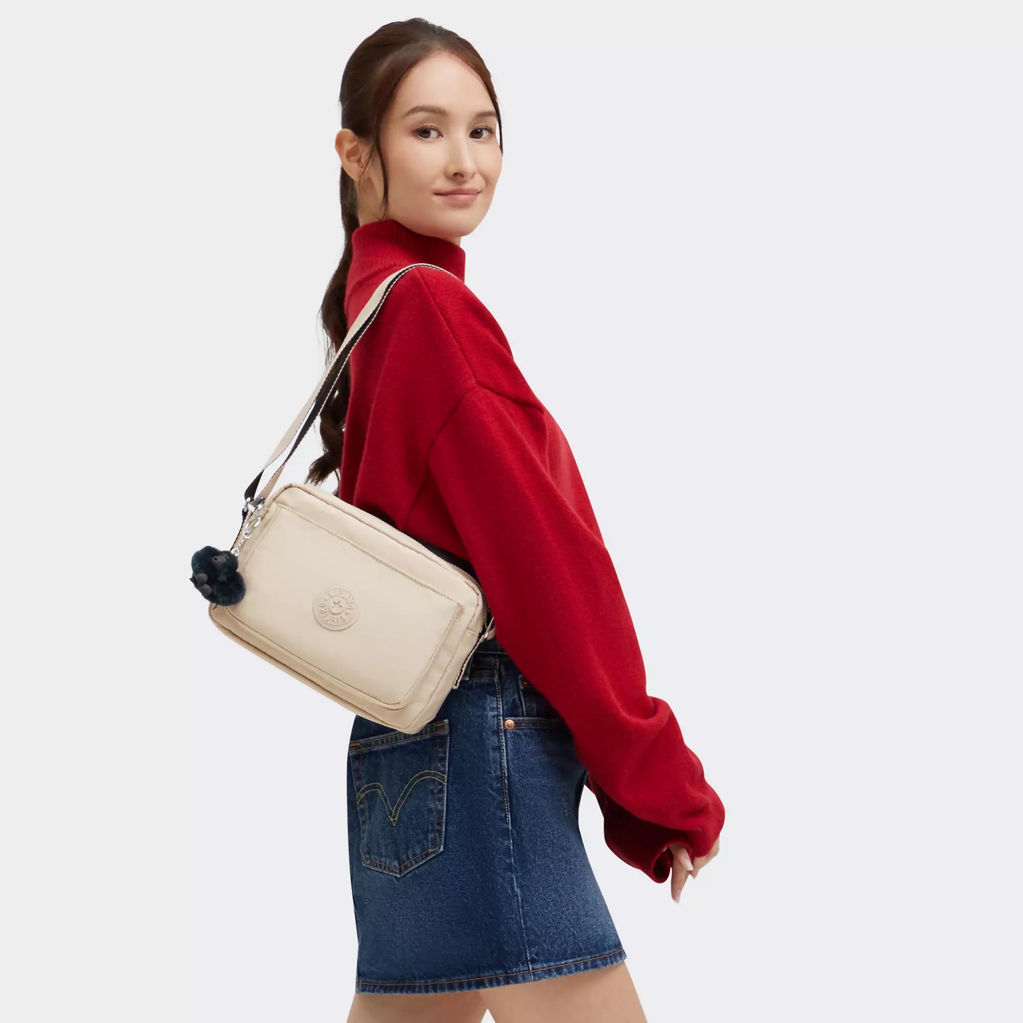 Kipling Abanu Medium Crossbody Bag - Lightweight & Durable Women's Shoulder Purse in Green Moss | Perfect for Travel, Work & Everyday Use