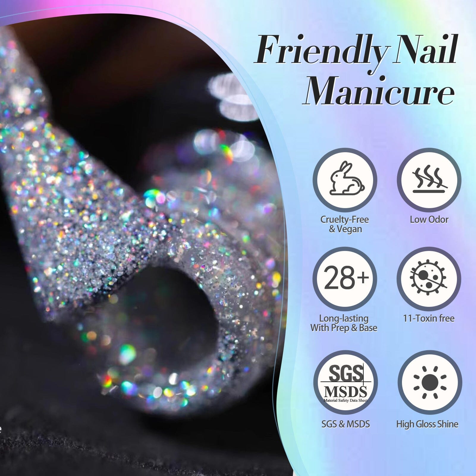 Multicolor Shiny Glitter Gel Polish LS01 - Super Laser 15ml Nail Art Kit for Home & Salon Manicures