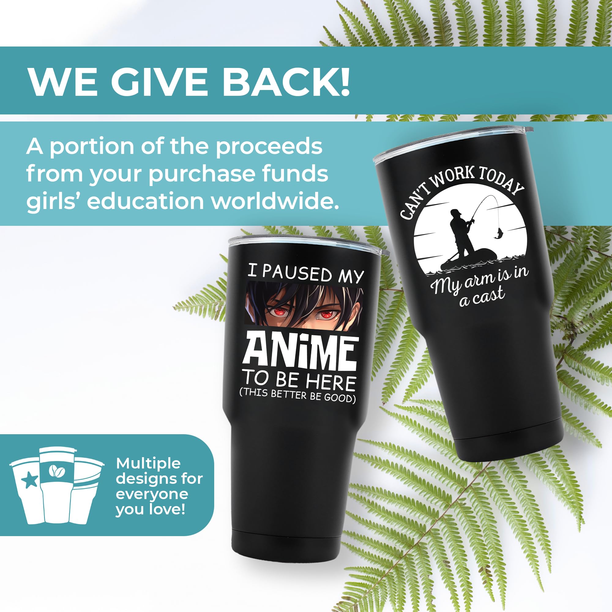Funny Anime Tumbler 30oz - I Paused My Anime To Be Here Cup | Cute Gift for Anime Lovers | Perfect Birthday & Christmas Present for Him or Her | Great for Office, School & Anime Conventions
