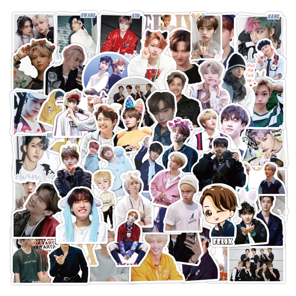 Stray Kids Stickers 50pcs - Waterproof Vinyl Decals for Water Bottles, Laptops, Phones & More | Kpop Merchandise for Fans | Perfect for Room Decor, School Supplies & Gift Giving