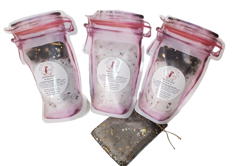 Love Spell with Rose Petals Bath Salts - Romantic Relaxation for Couples & Self-Care Spa Nights