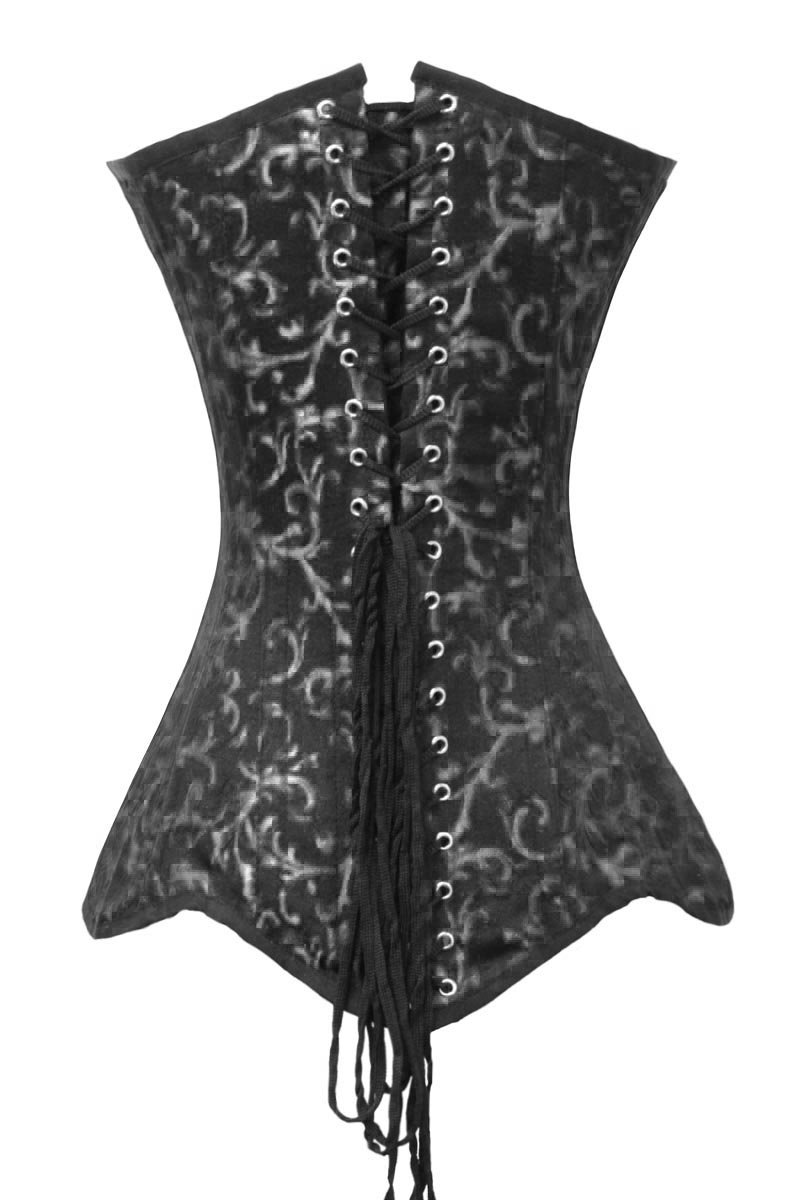 LuvSecret Lingerie Heavy Duty 26 Double Steel Boned Waist Trainer - Brocade Long Torso Overbust Corset #8151 for Waist Training, Shapewear & Victorian Costume