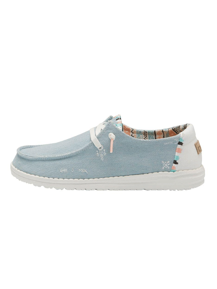 Hey Dude Women's Wendy Boho Comfortable Slip-On Shoes - Light Denim Wash, Size 11A | Casual Walking, Travel & Everyday Wear
