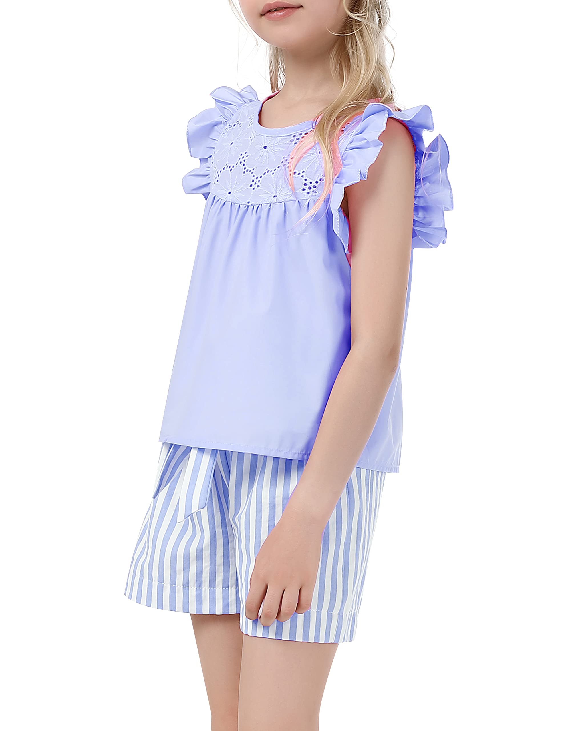 Girls Summer 2-Piece Outfit Set - Cute Short Sleeve T-Shirt & Comfortable Shorts | Perfect for Playdates, Beach Trips & Summer Adventures
