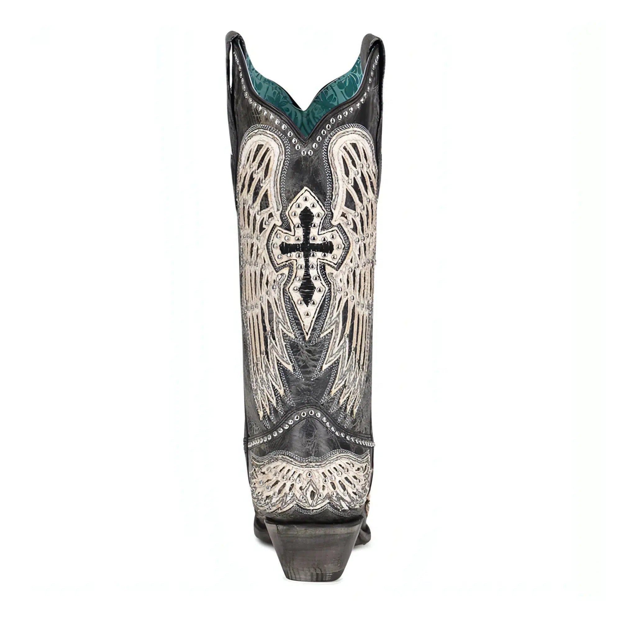 A4232 Women's Black Western Cowgirl Cowhide Leather Boots - Perfect for Rodeo, Country Dancing & Cowboy Boots Fashion