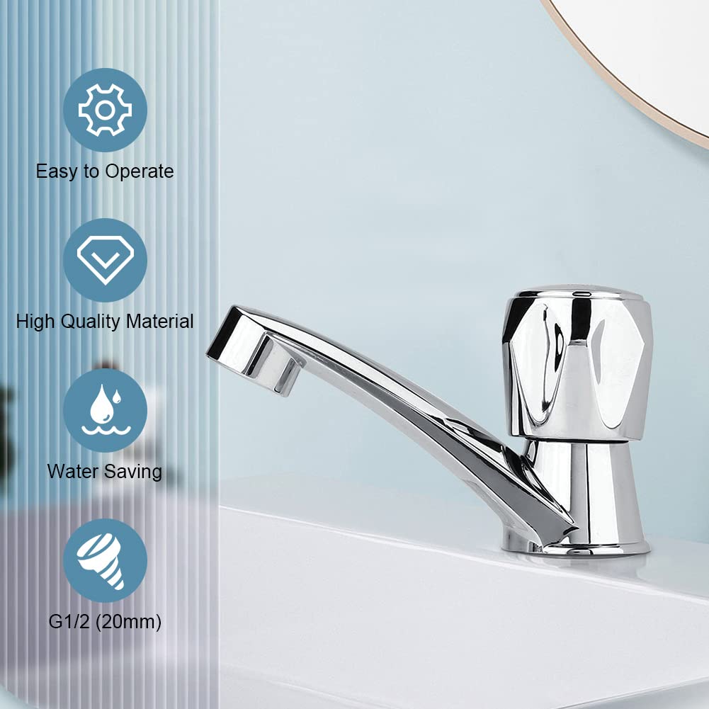 ABS Plastic Single Handle Cold Water Faucet - G1/2 (20mm) Basin Tap for Bathroom Sink, Kitchen, Vanity & Restroom - Durable & Easy Installation for Home & Commercial Use